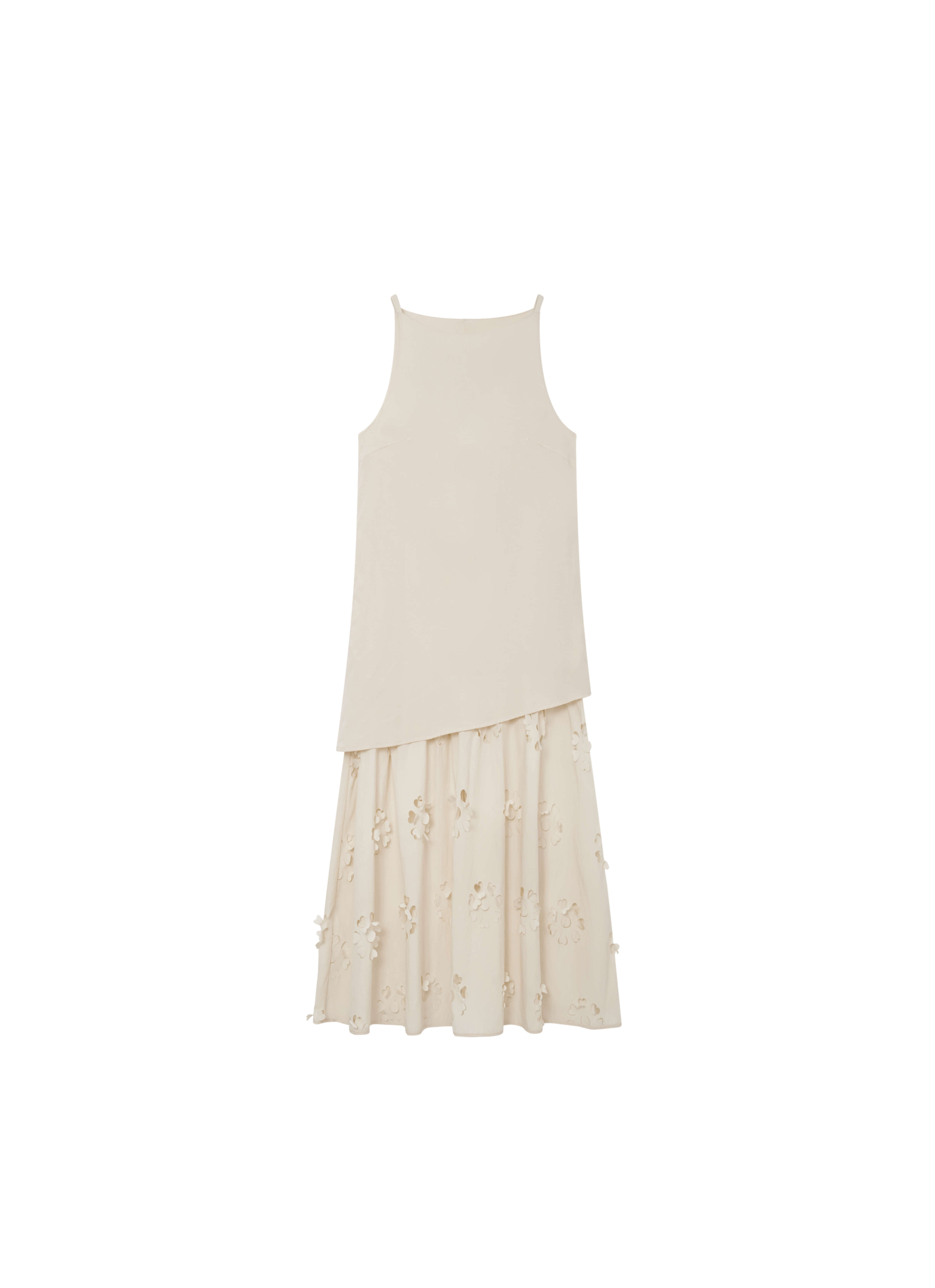 FLOWER CUT DOCKING DRESS / フラワーカットドッキングワンピース