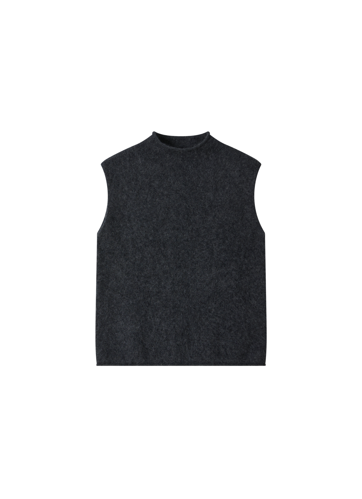 ROLL HEM SLEEVELESS WOOL TOP