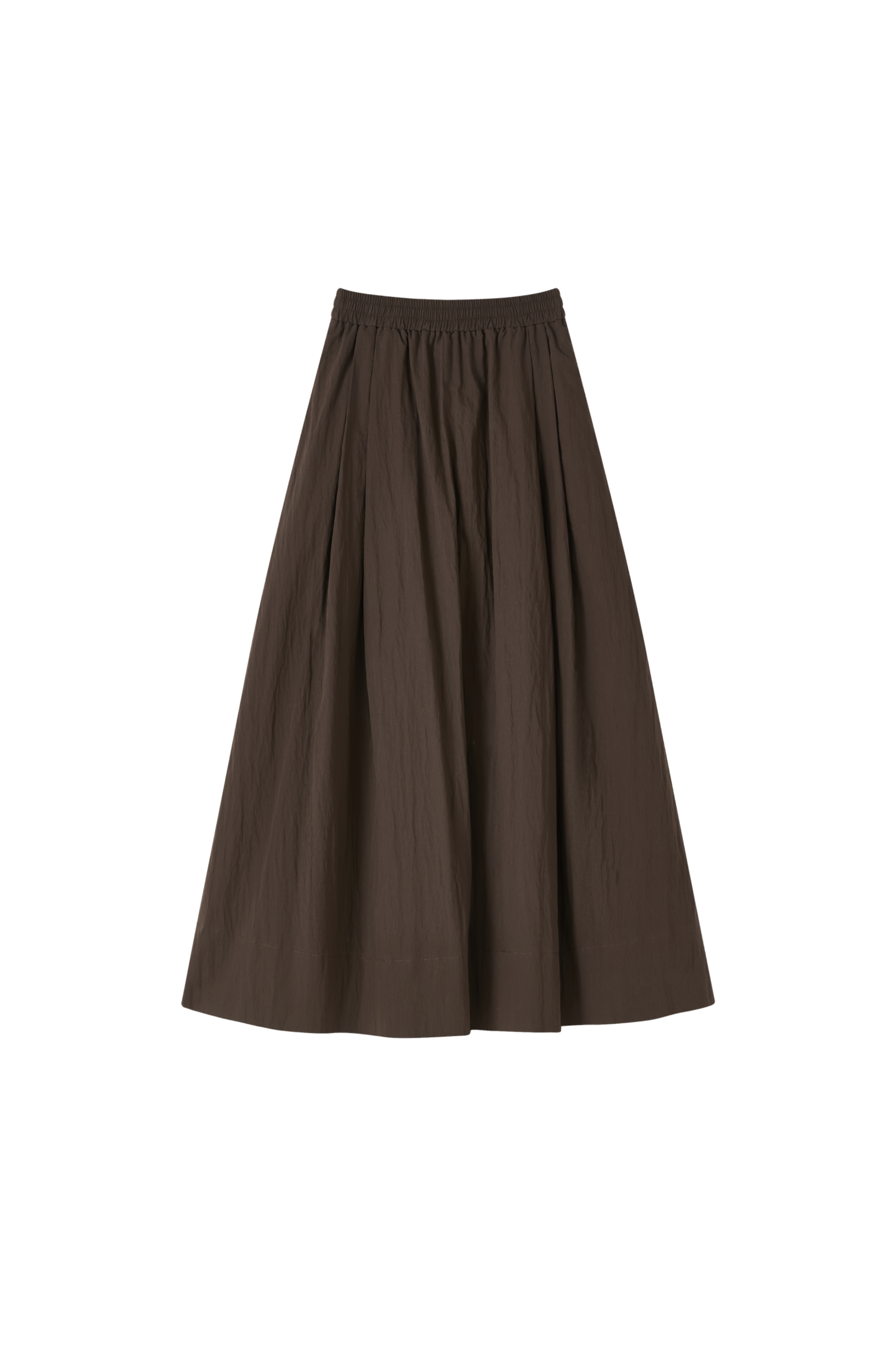 VOLUME GATHER BROWN SKIRT