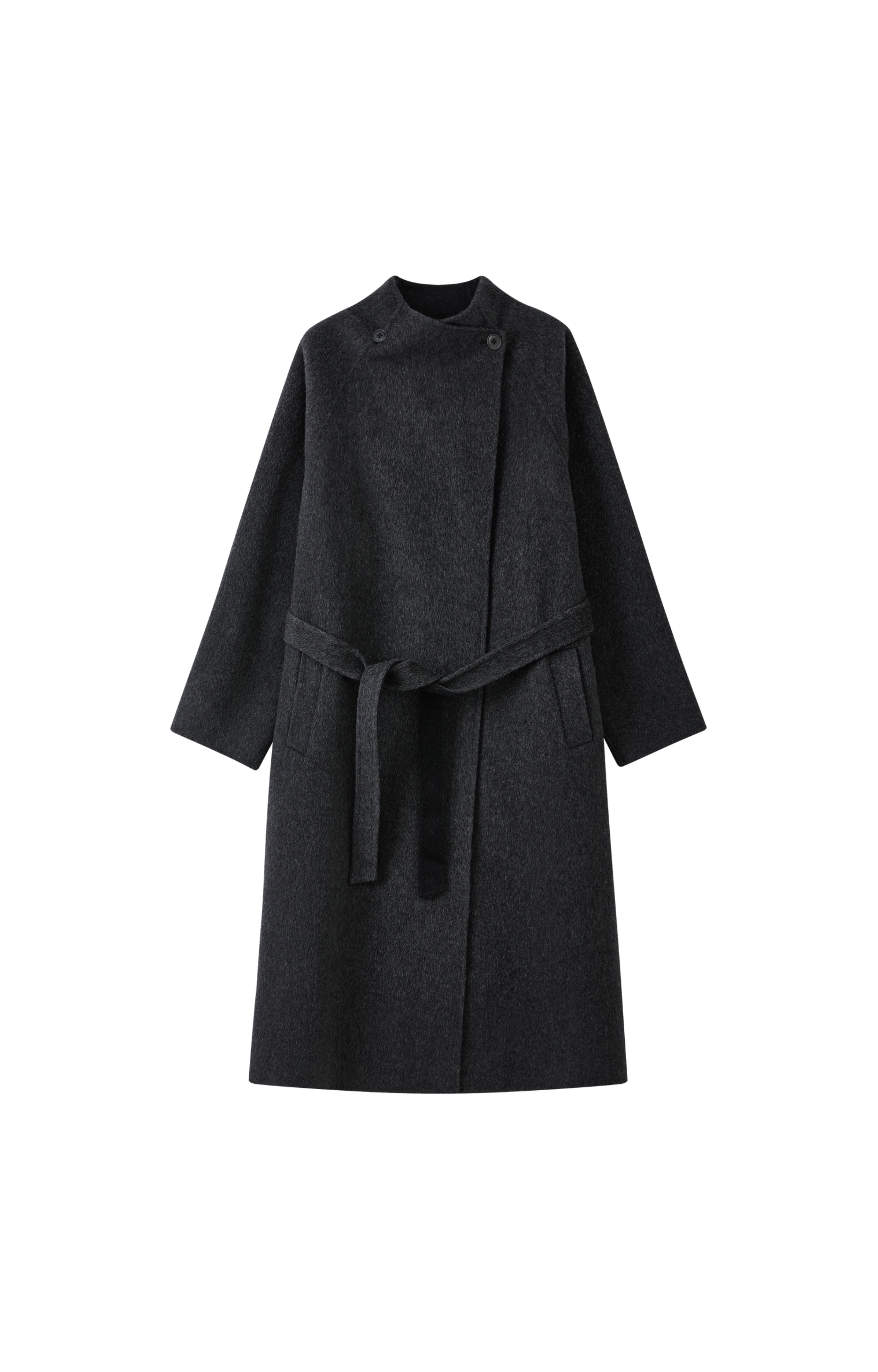 WRAP LAPEL WOOL COAT / ラップラペルウールコート