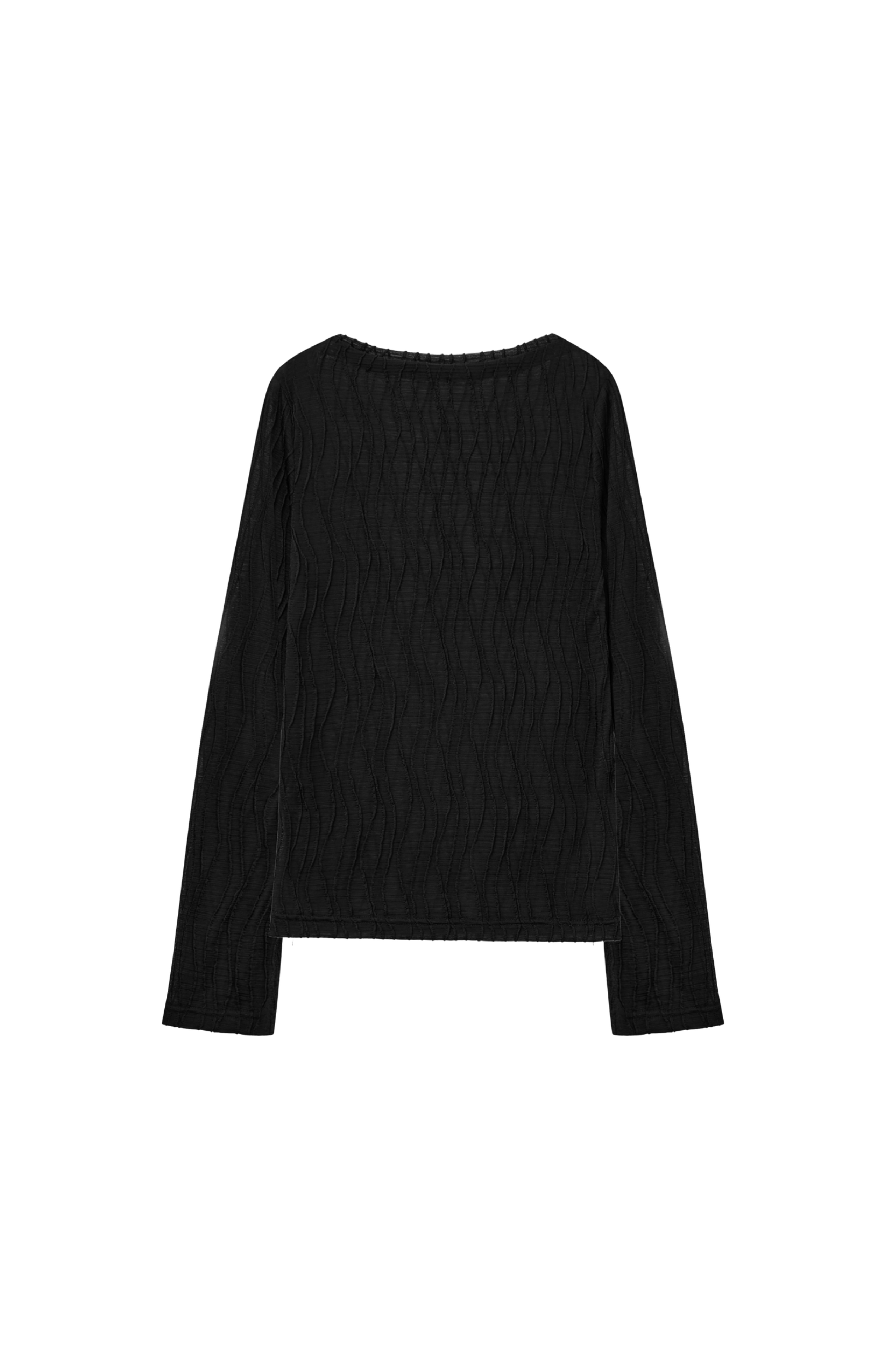 WAVE JACQUARD SHEER TOP / ウェーブジャカードシアートップ