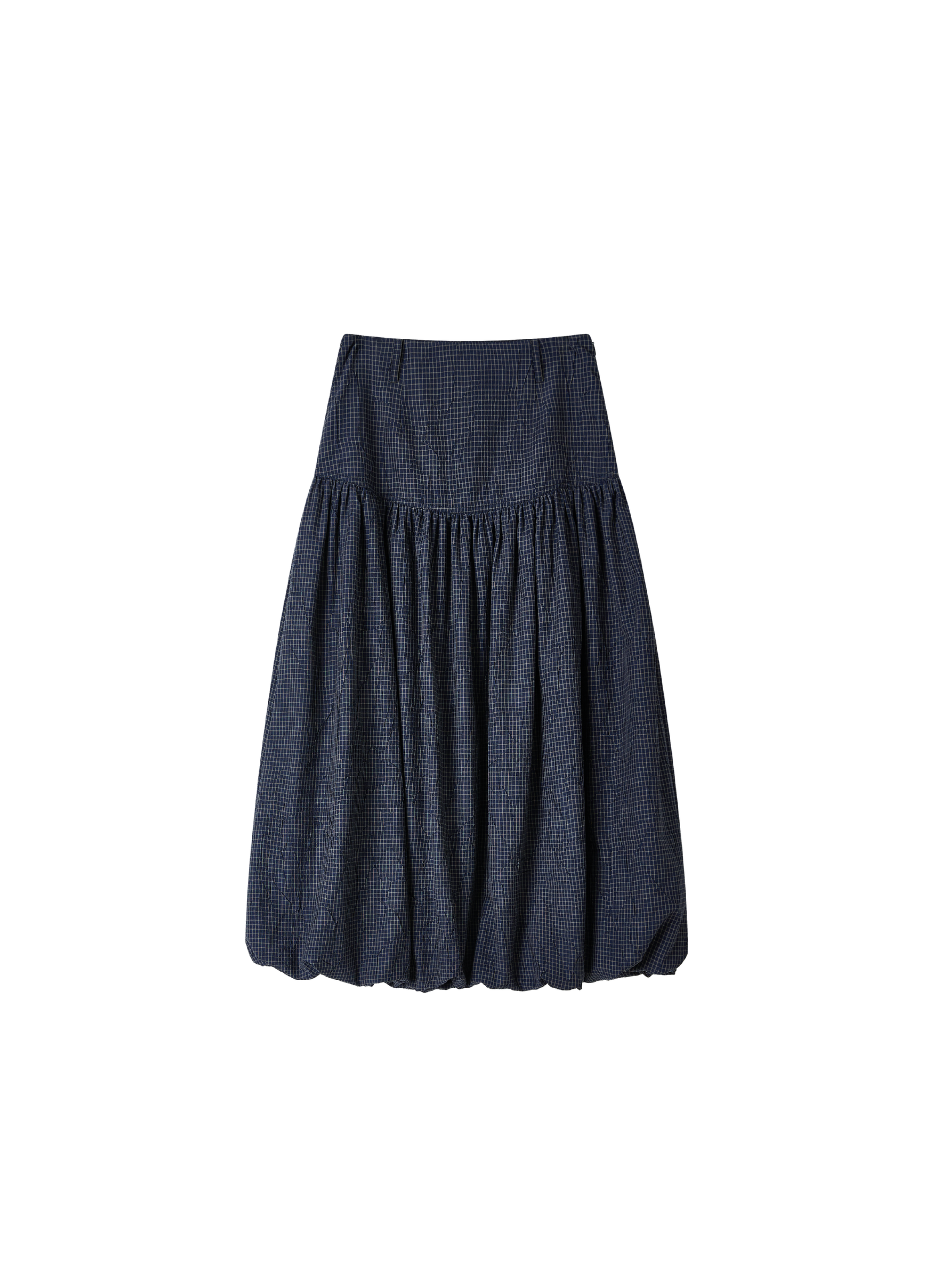 GRID CHECK BALLOON SKIRT