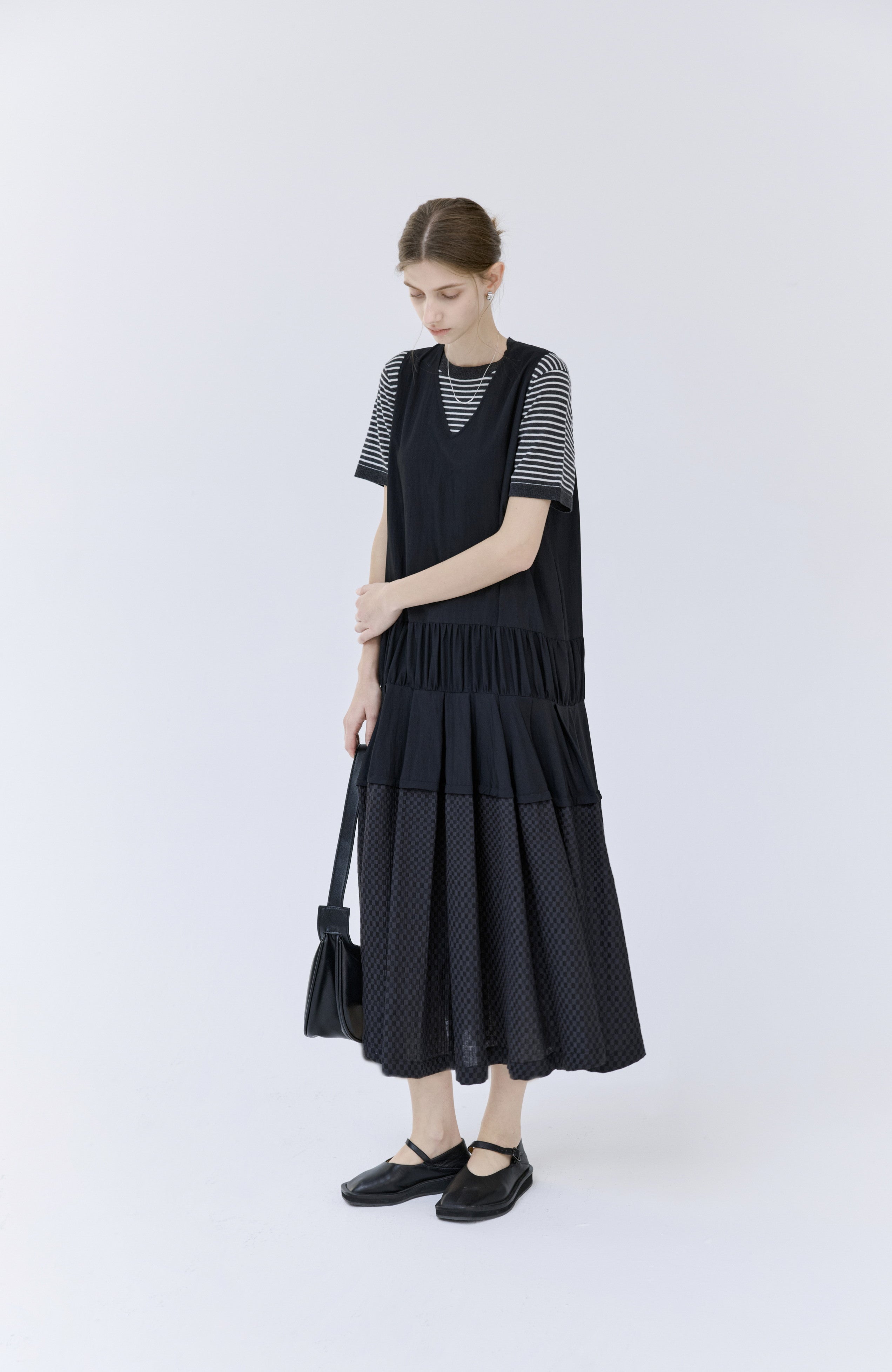 HEM EDGE TIERED DRESS / ヘムエッジティアードワンピース