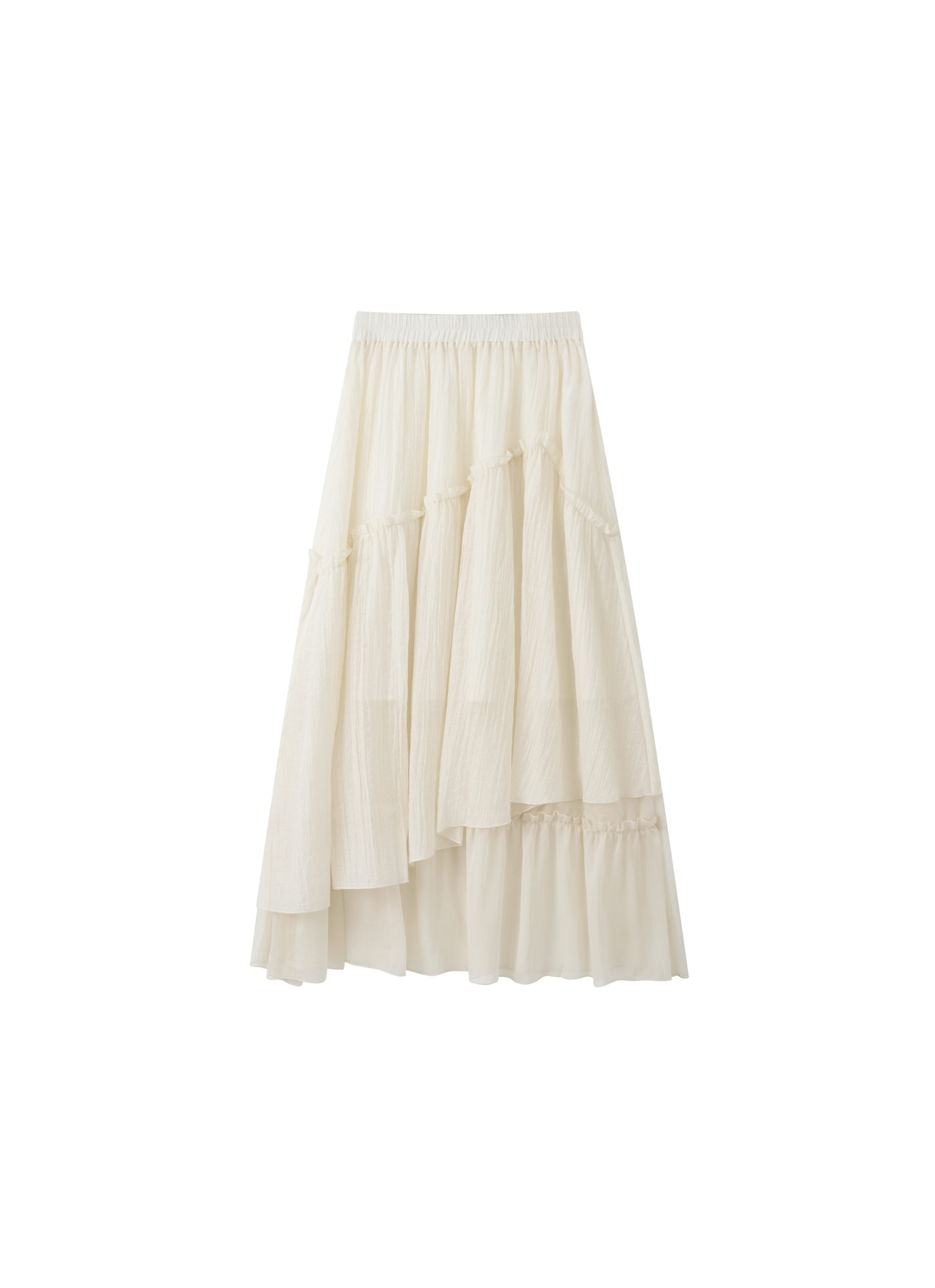 SHEER FRILL TIERED SKIRT