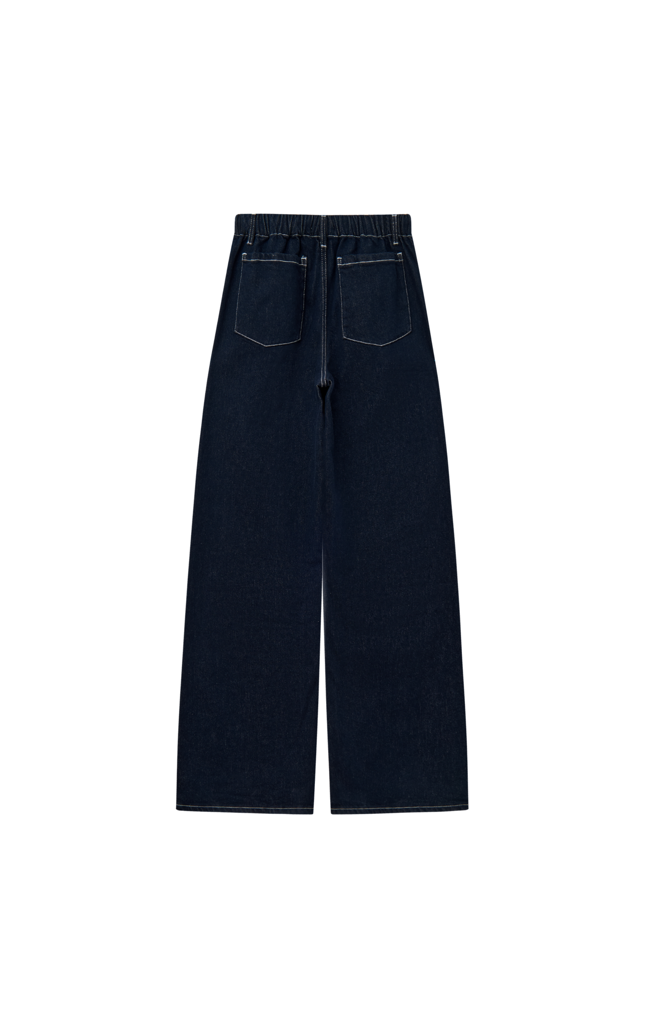 CONTRAST STITCH WIDE JEANS