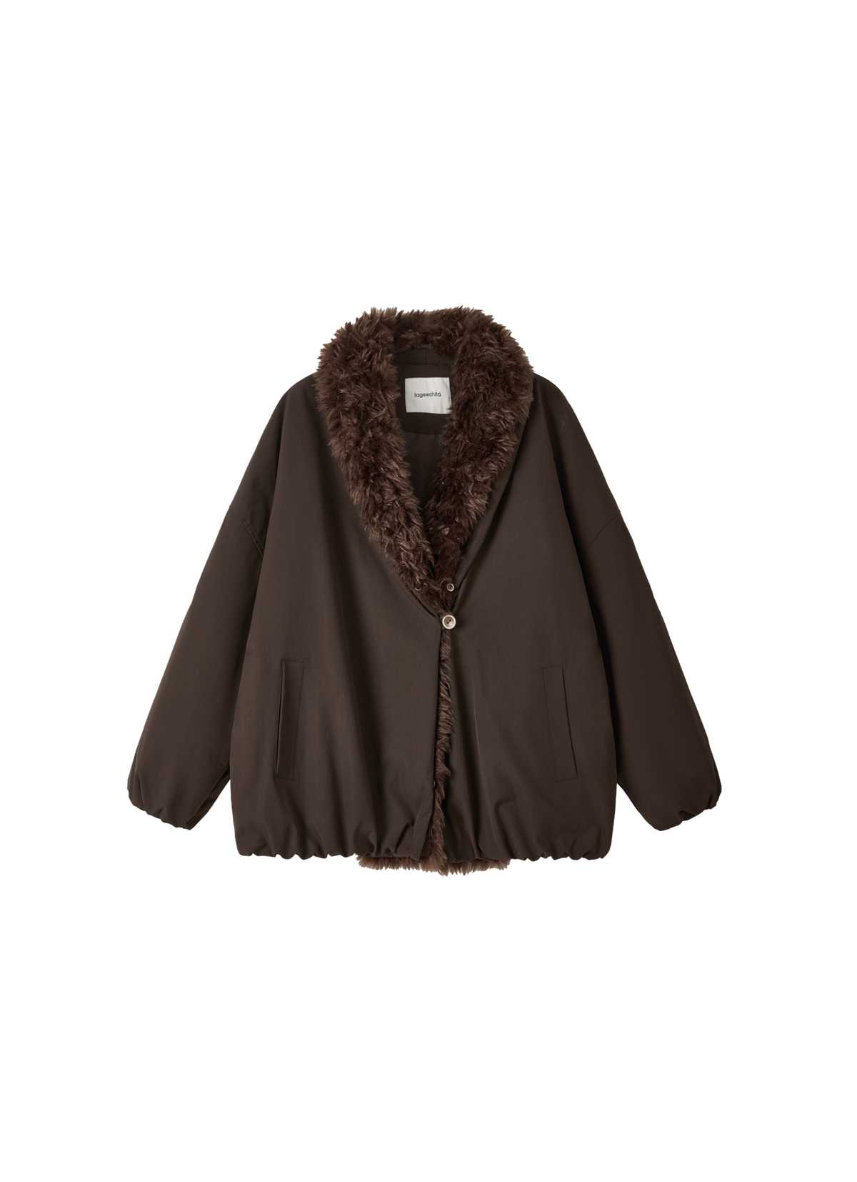 FUR LAPEL VOLUME BLOUSON