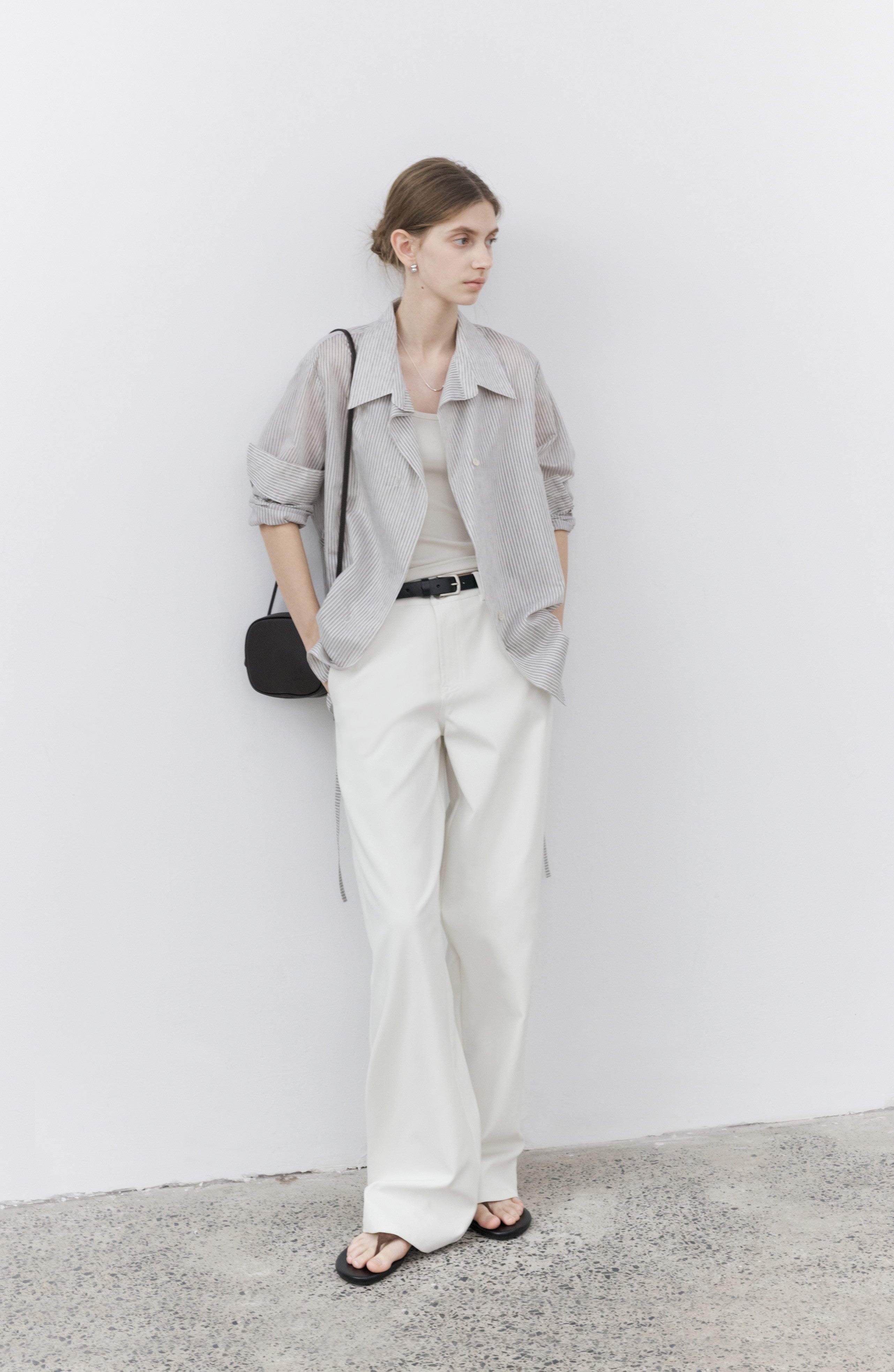 WHITE LOOSE SOFT PANTS