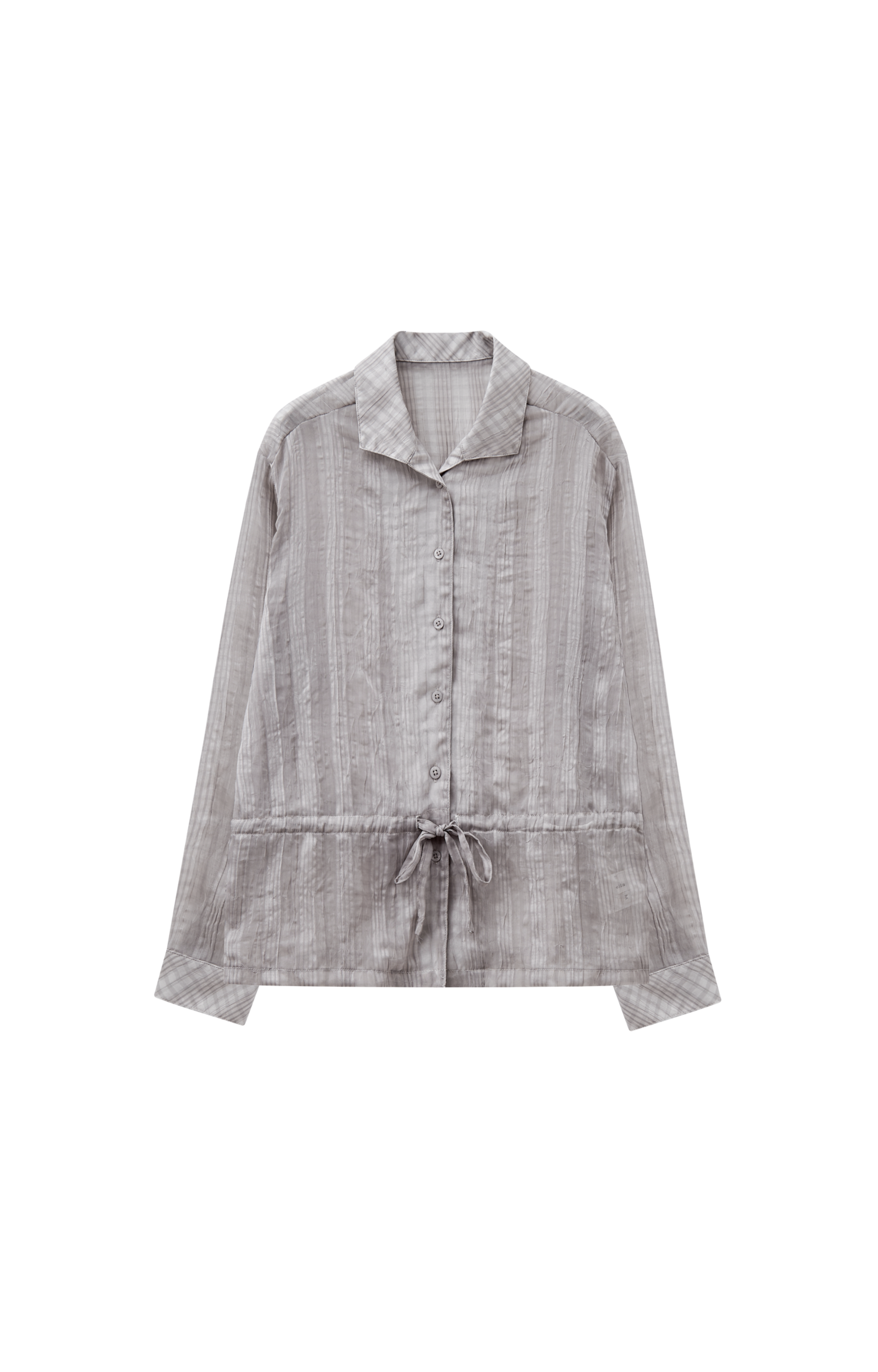 WRINKLED PLAID SHEER SHIRT