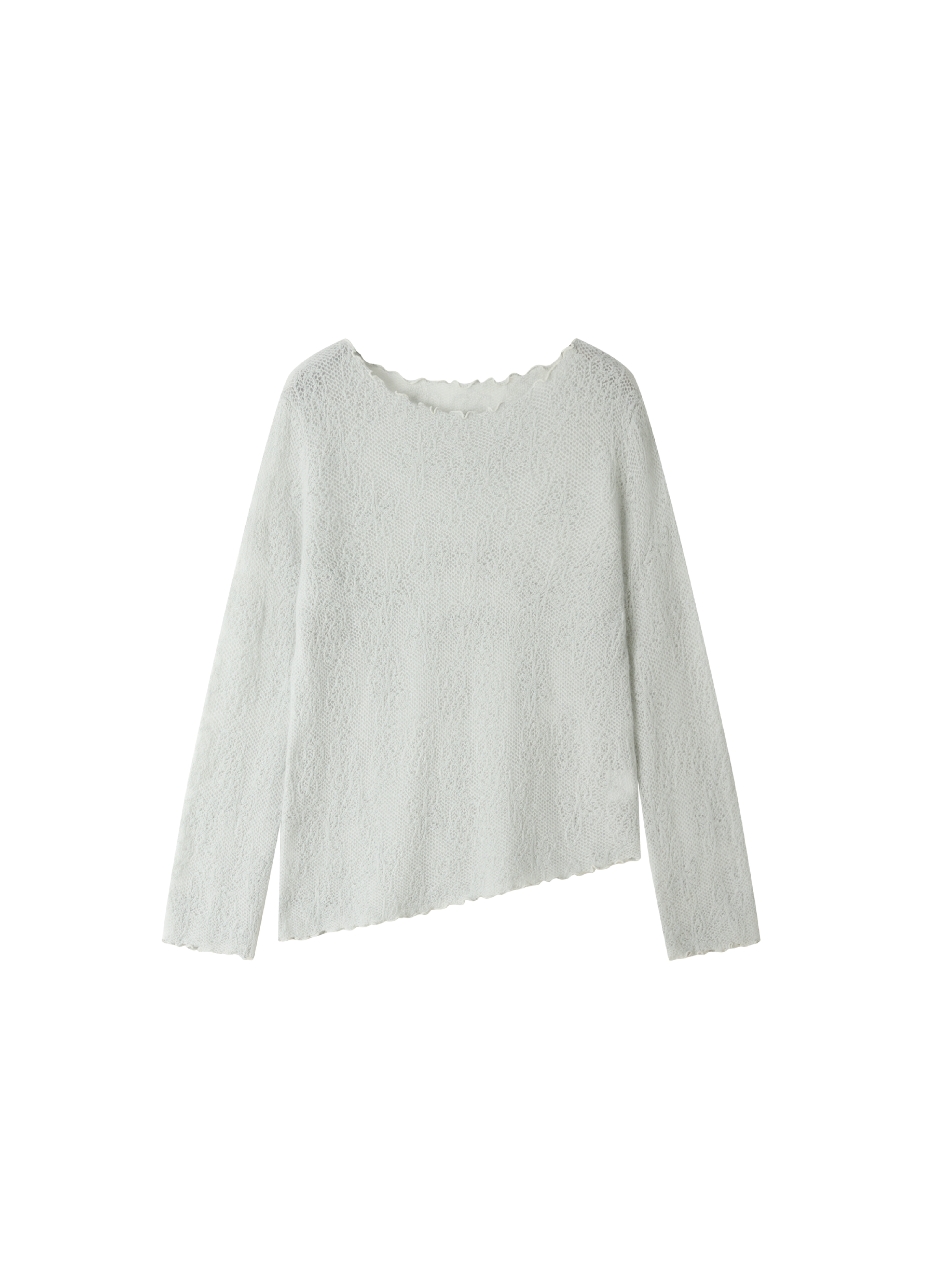 SHEER JACQUARD WOOL SWEATER