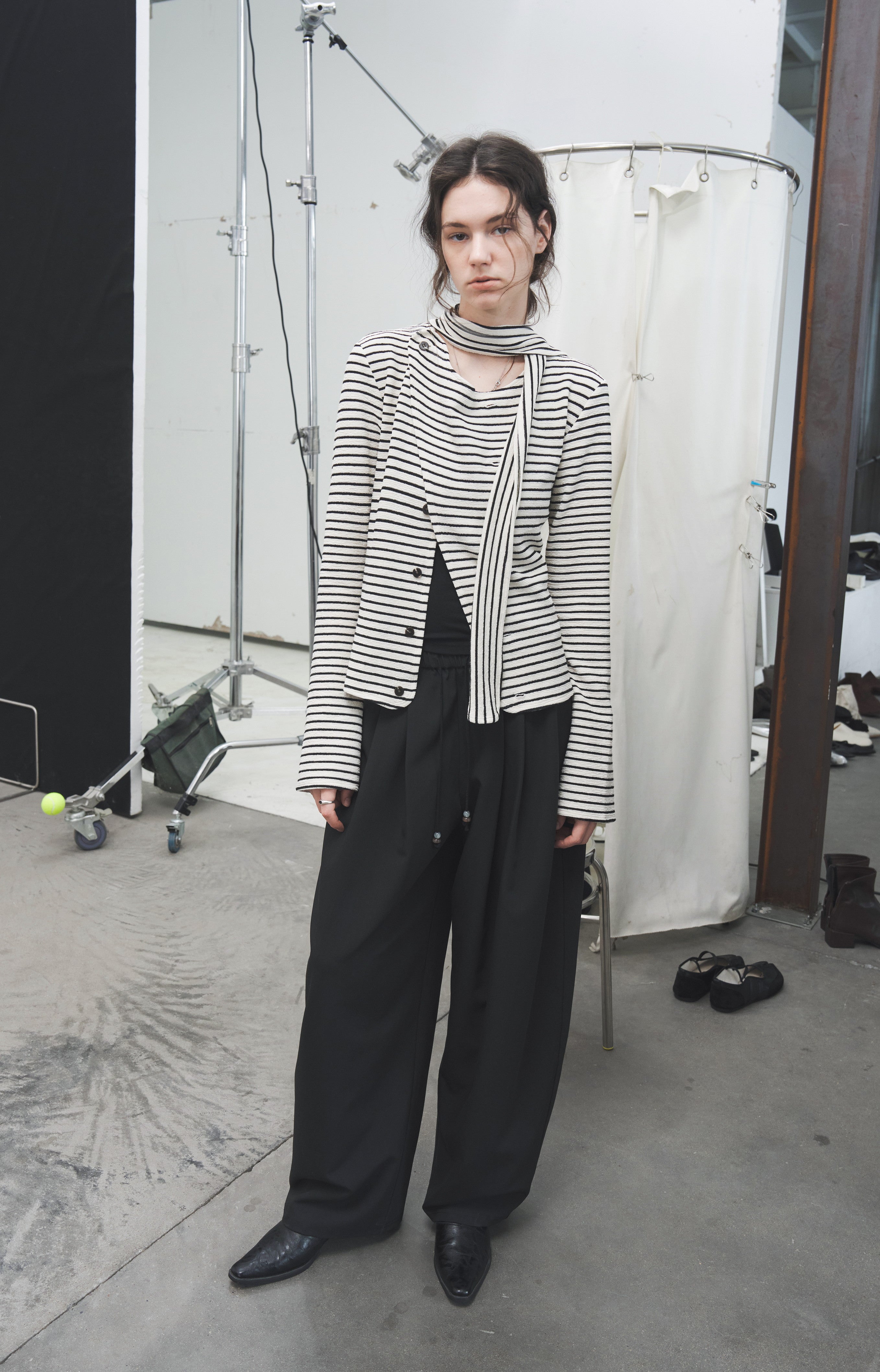 FLARE CROSS STRIPED SHIRT