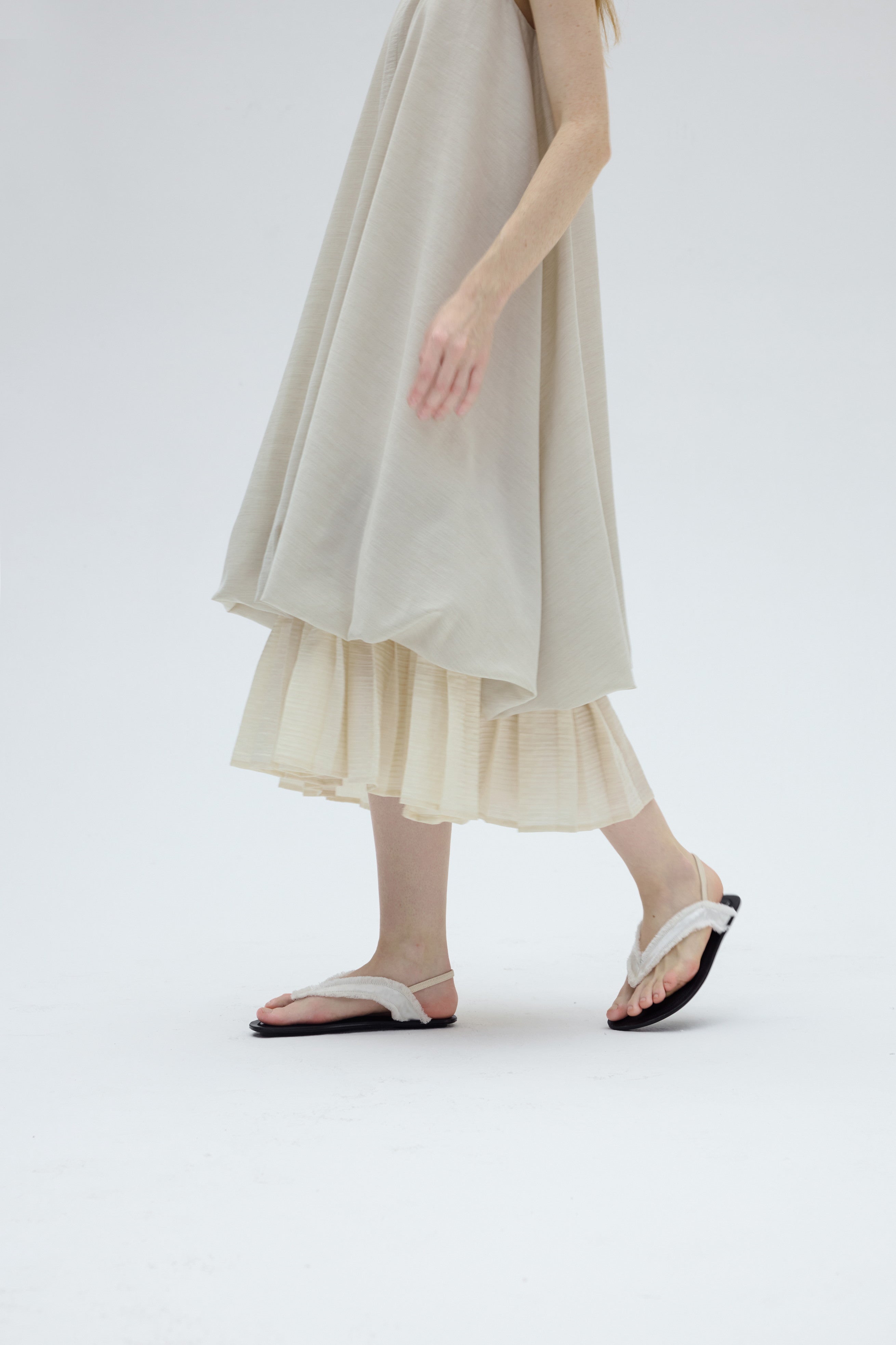 PLEATED LAYERED BALLOON DRESS