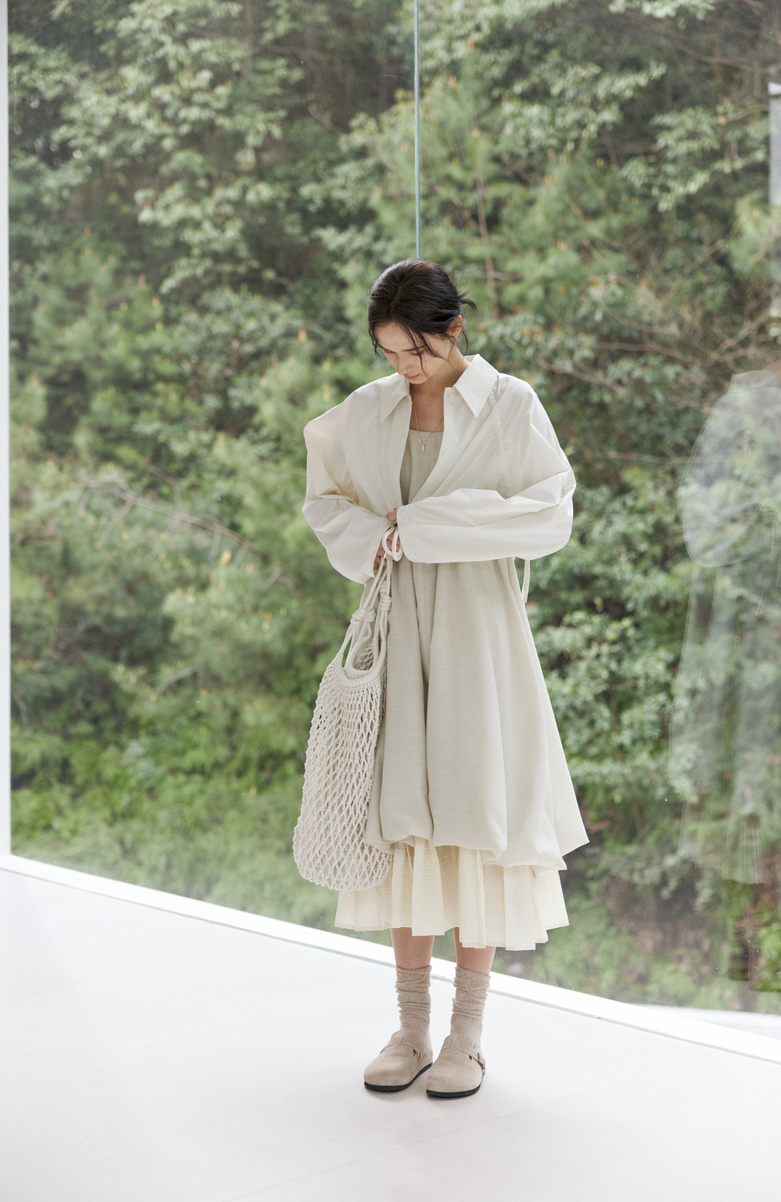 UV CUT BACK DRAWSTRING SHIRT