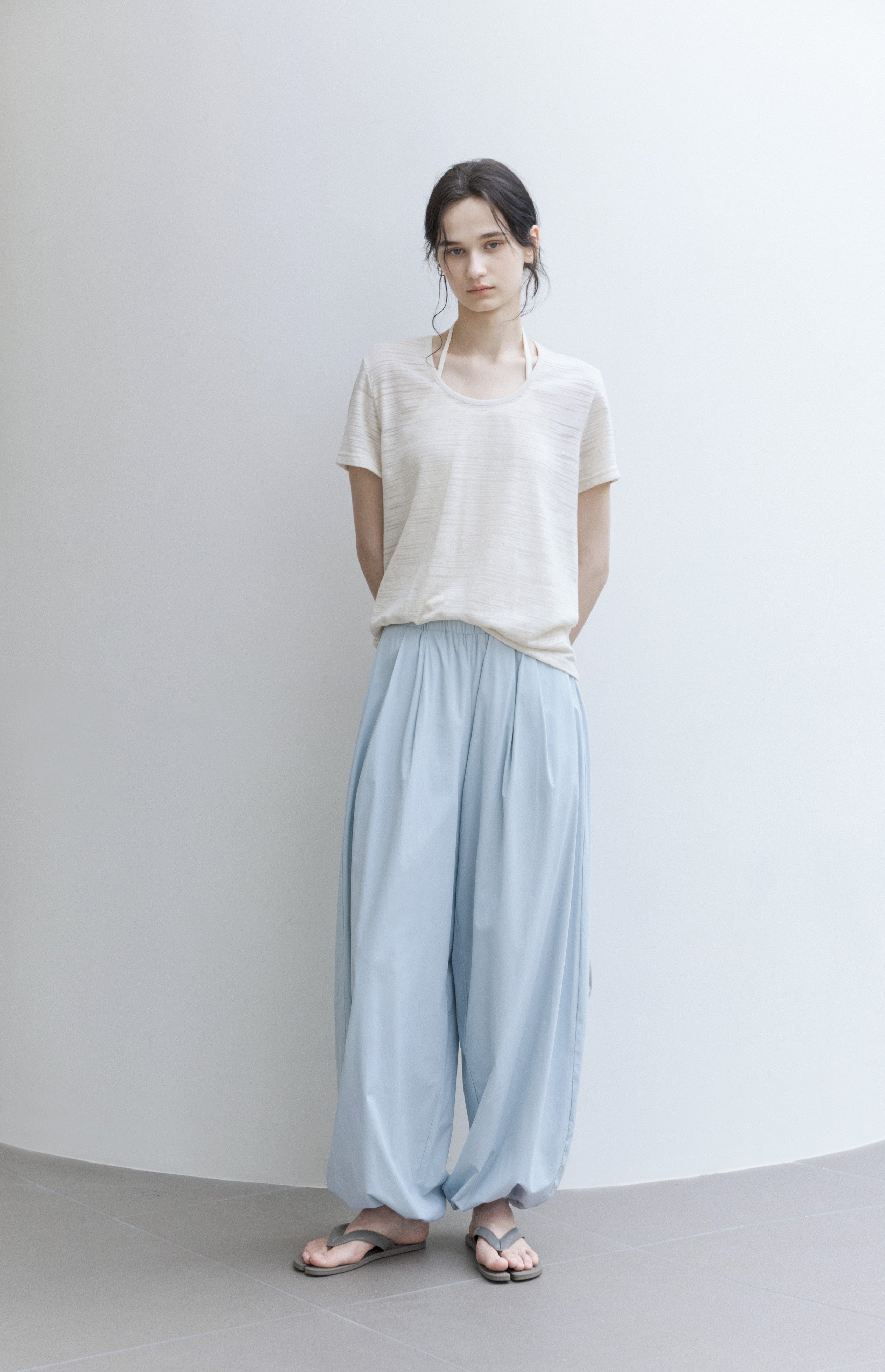 UV CUT SMOOTH SAROUEL PANTS/UV 컷 부드러운 사루엘 팬츠