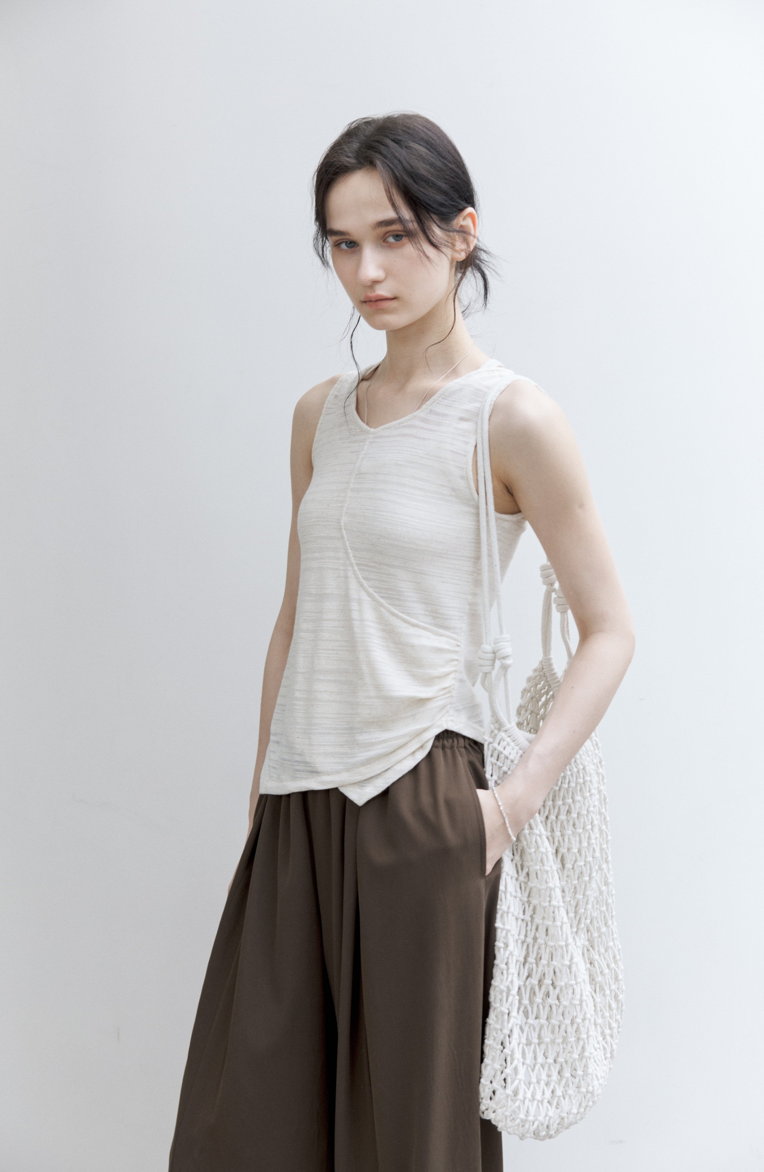 GATHERE LAYERED TANK TOP / ギャザーレイヤードタンクトップ
