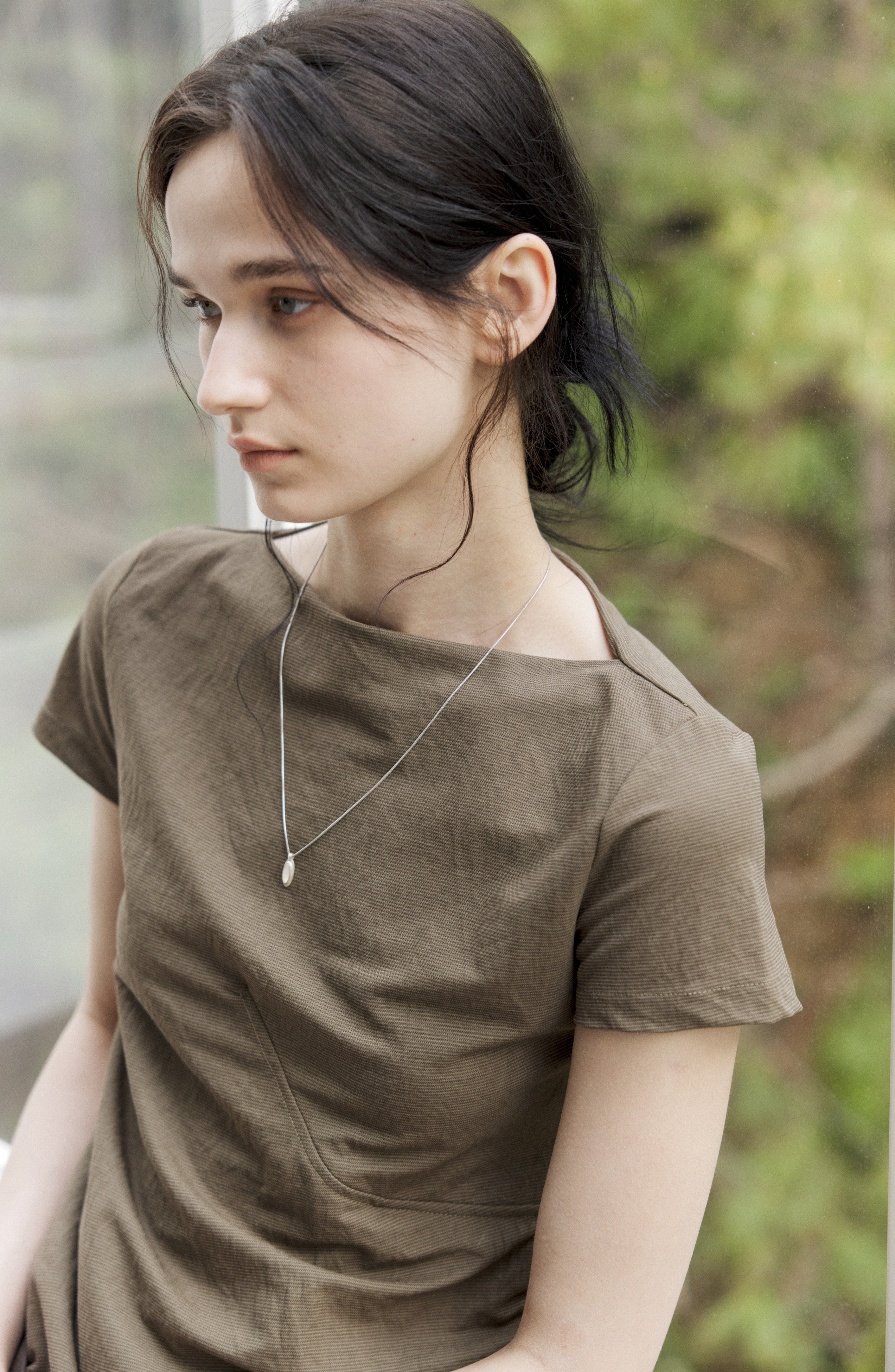 SIDE GATHERE SLIM T-SHIRT / サイドギャザースリムTシャツ