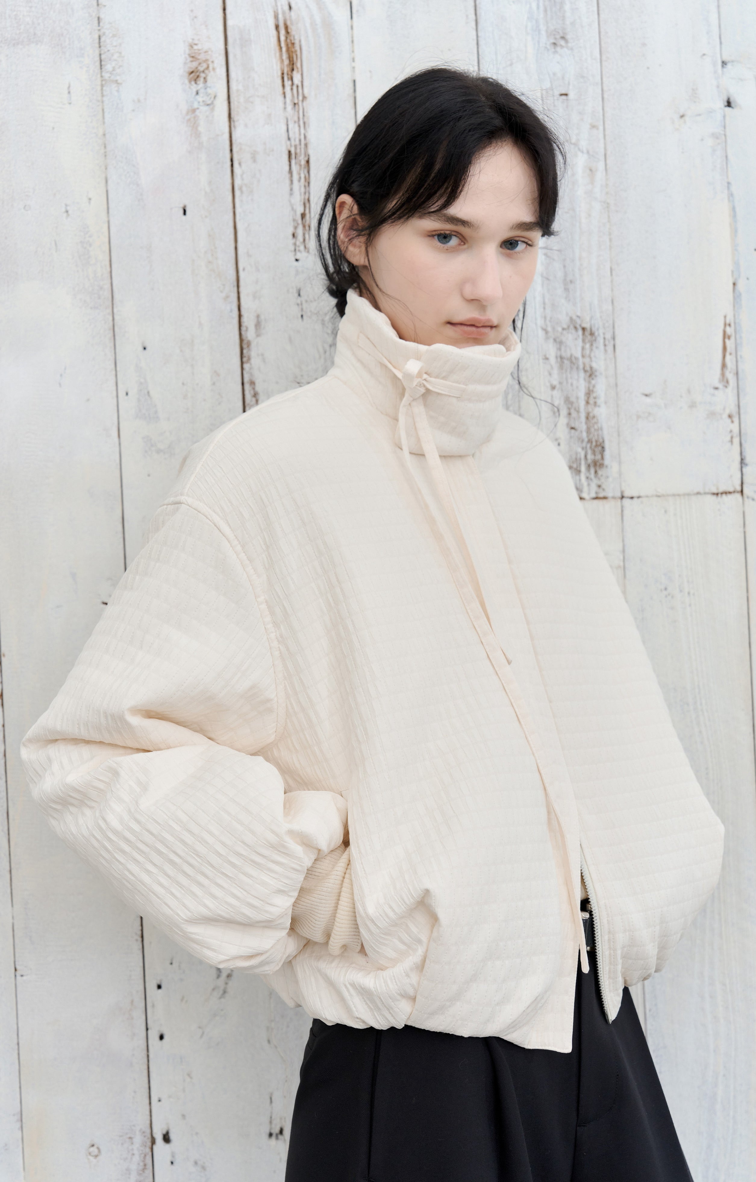 JACQUARD GRID BALLOON BLOUSON / ジャガードグリッドバルーンブルゾン