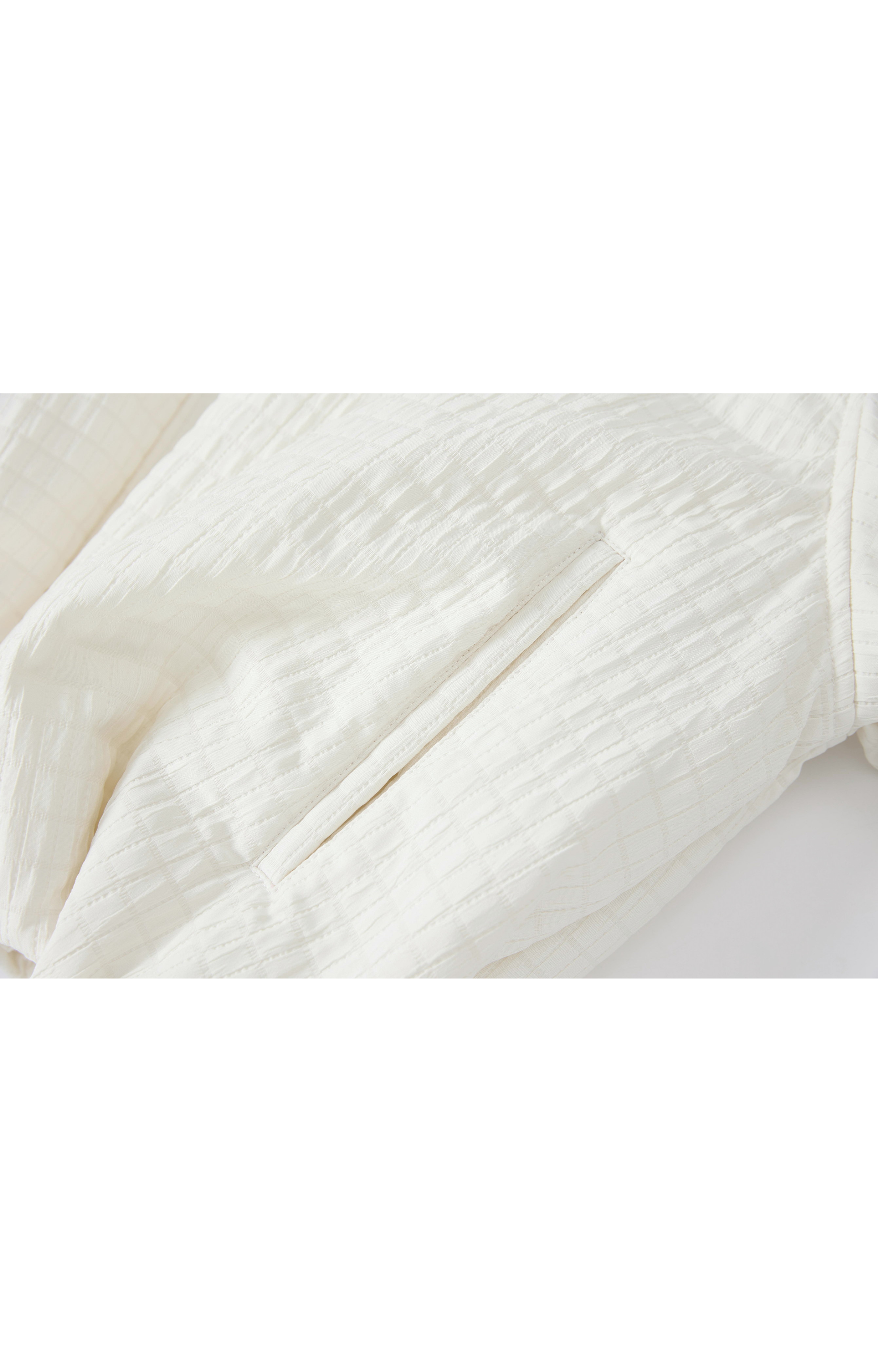 JACQUARD GRID BALLOON BLOUSON