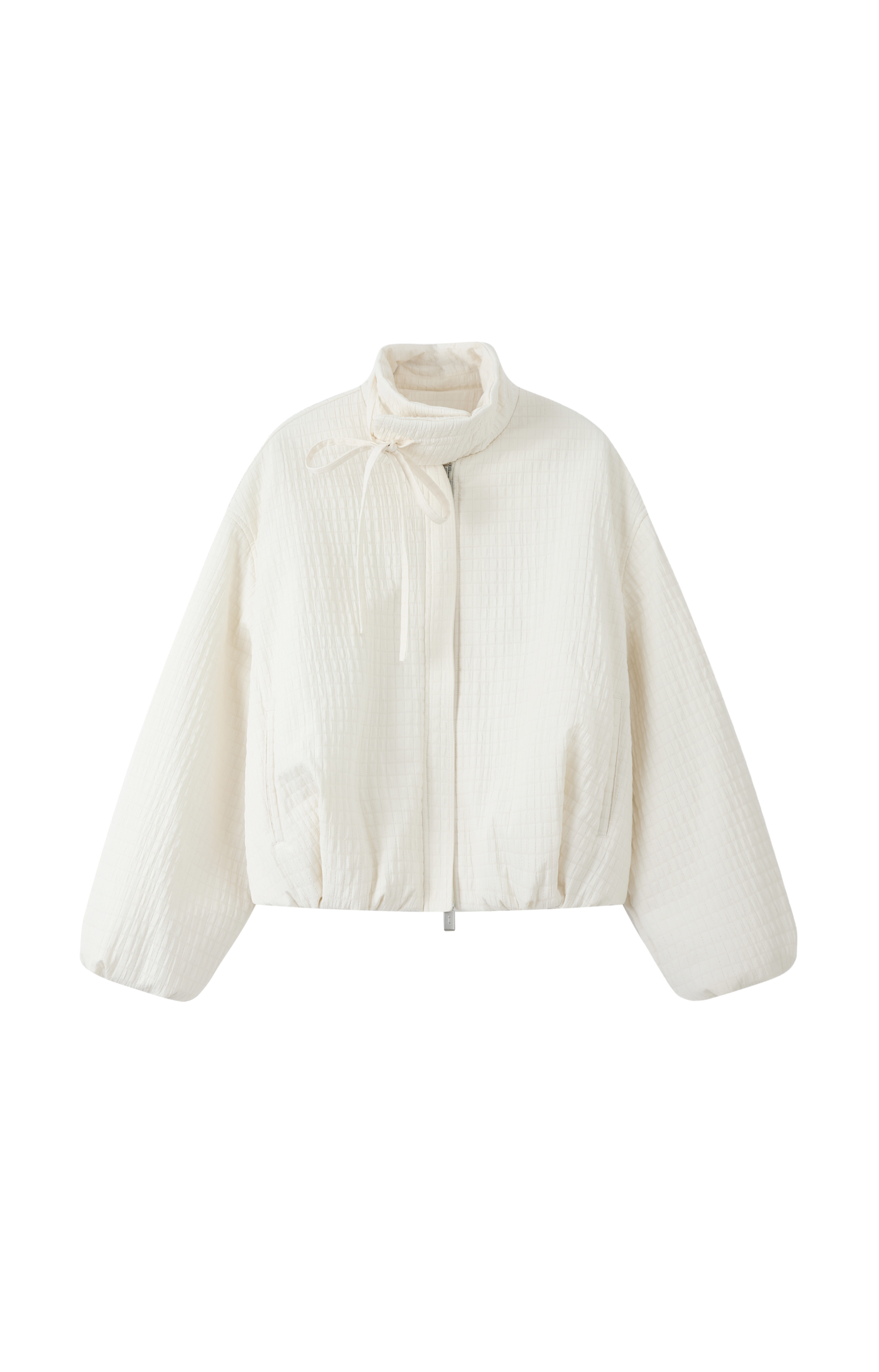 JACQUARD GRID BALLOON BLOUSON