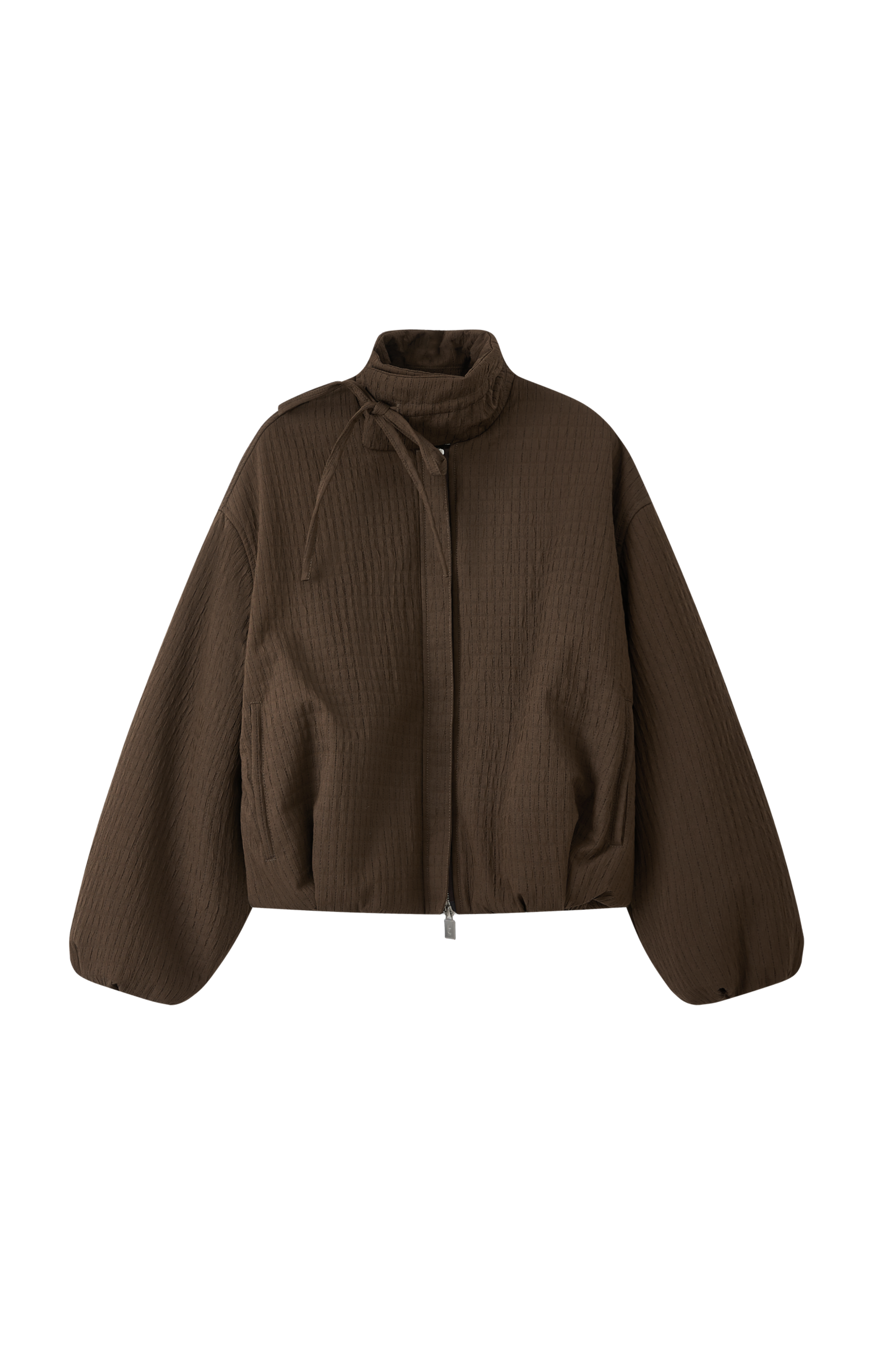 JACQUARD GRID BALLOON BLOUSON