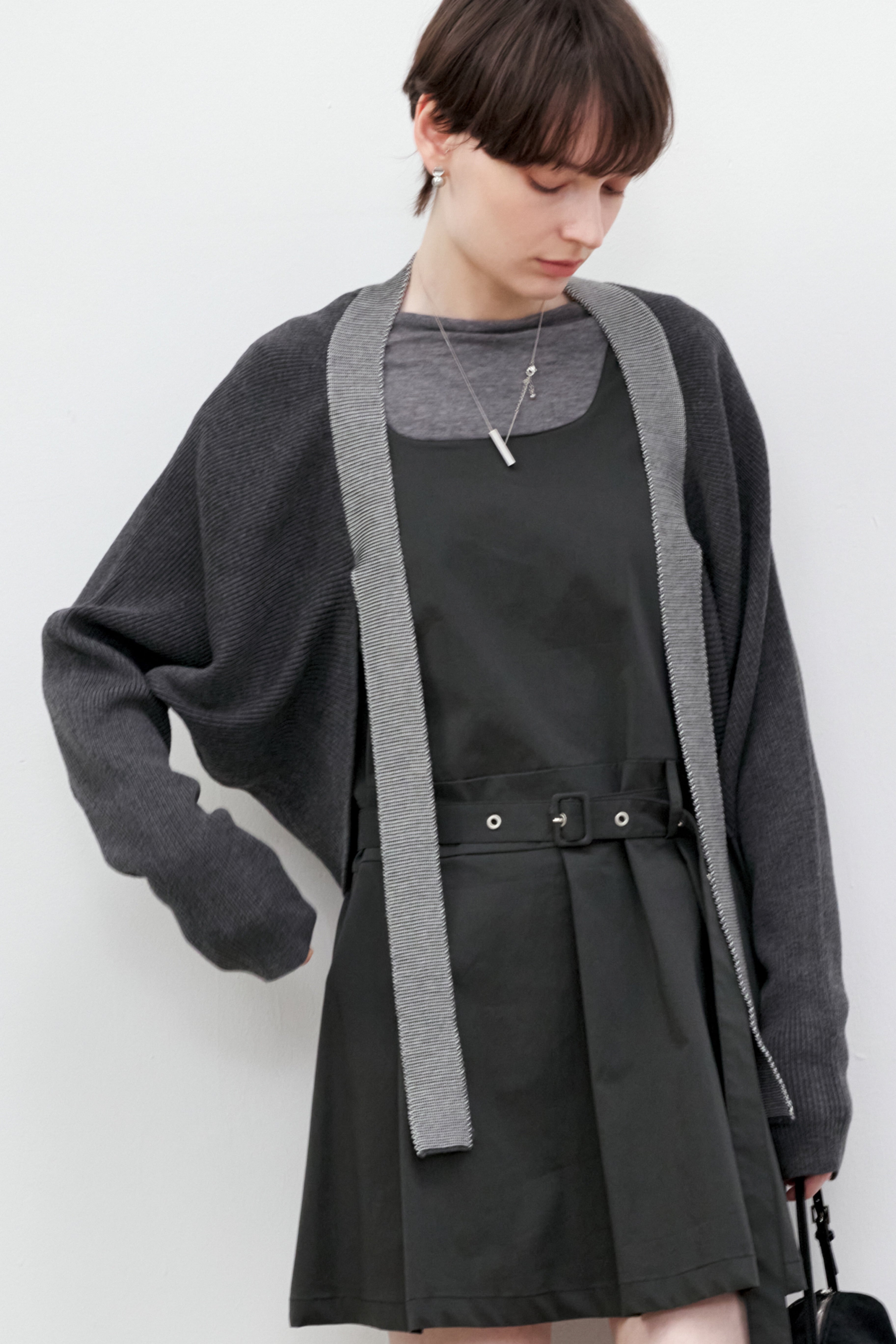 RIB KNIT BOLERO CARDIGAN
