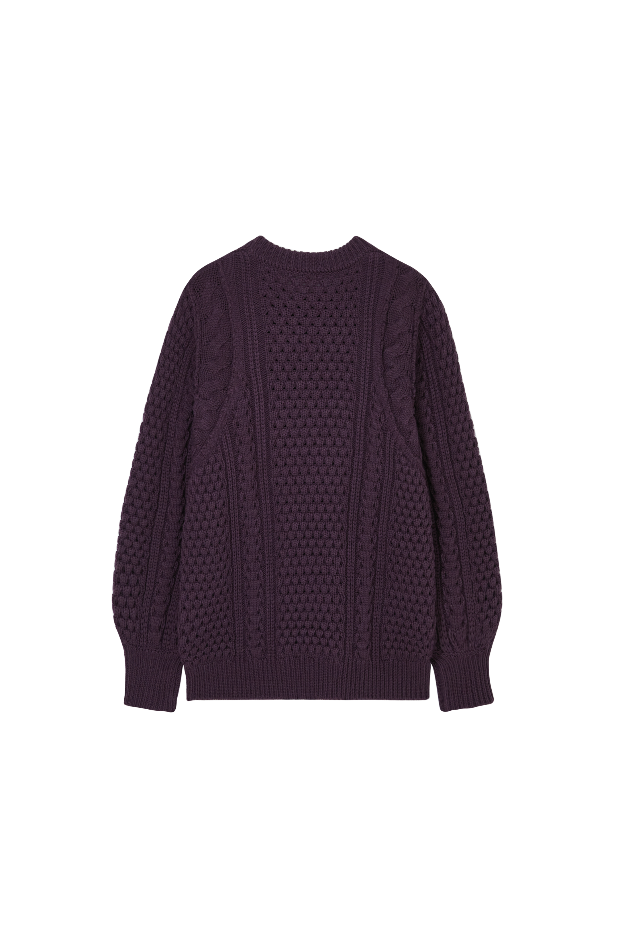 CONTRAST CABLE MIX WOOL KNIT