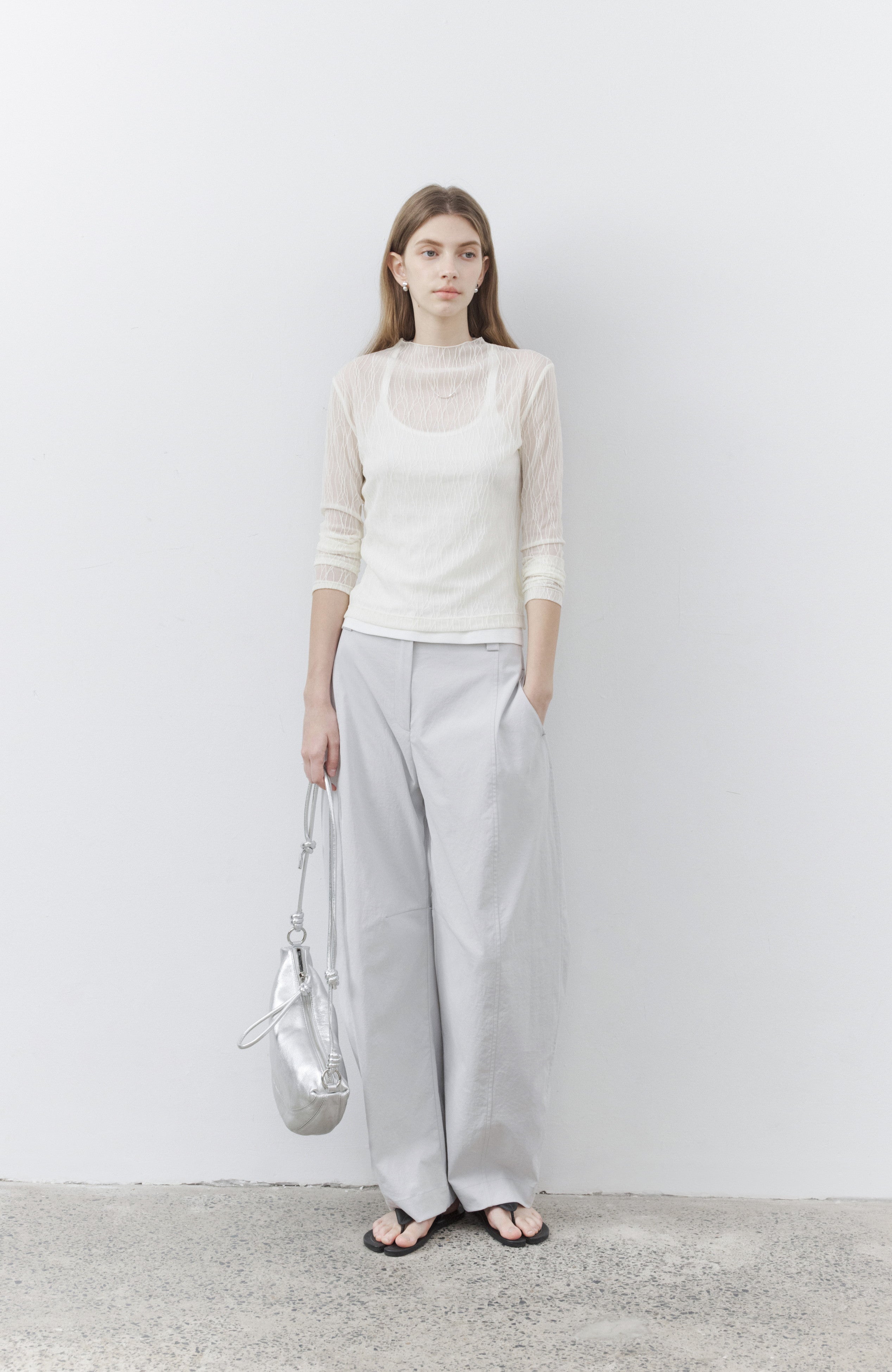 TREE JACQUARD SHEER TOP / ツリージャカードシアートップ