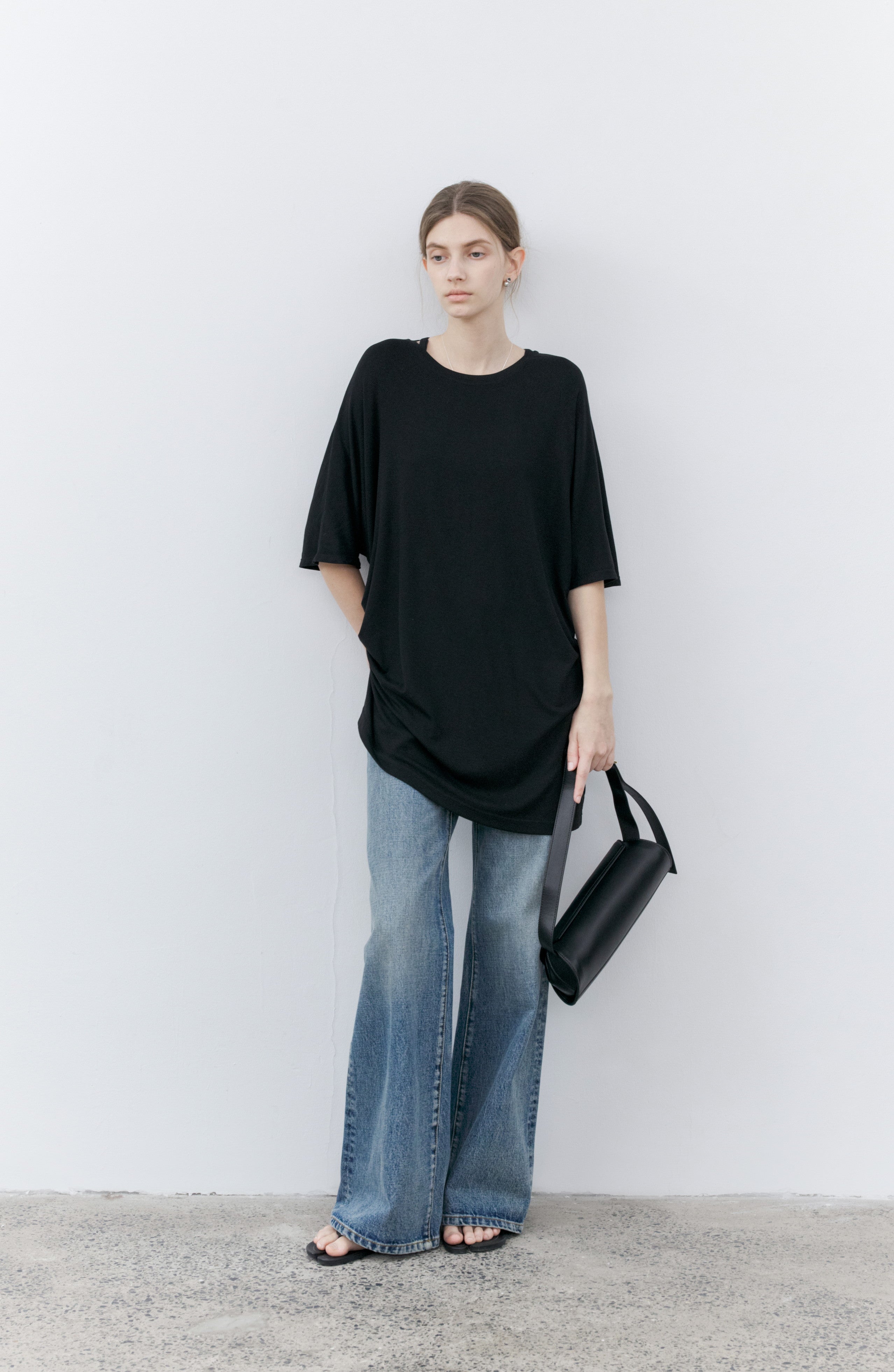 DRAWSTRING DRAPE T-SHIRT / ドローストリングドレープTシャツ