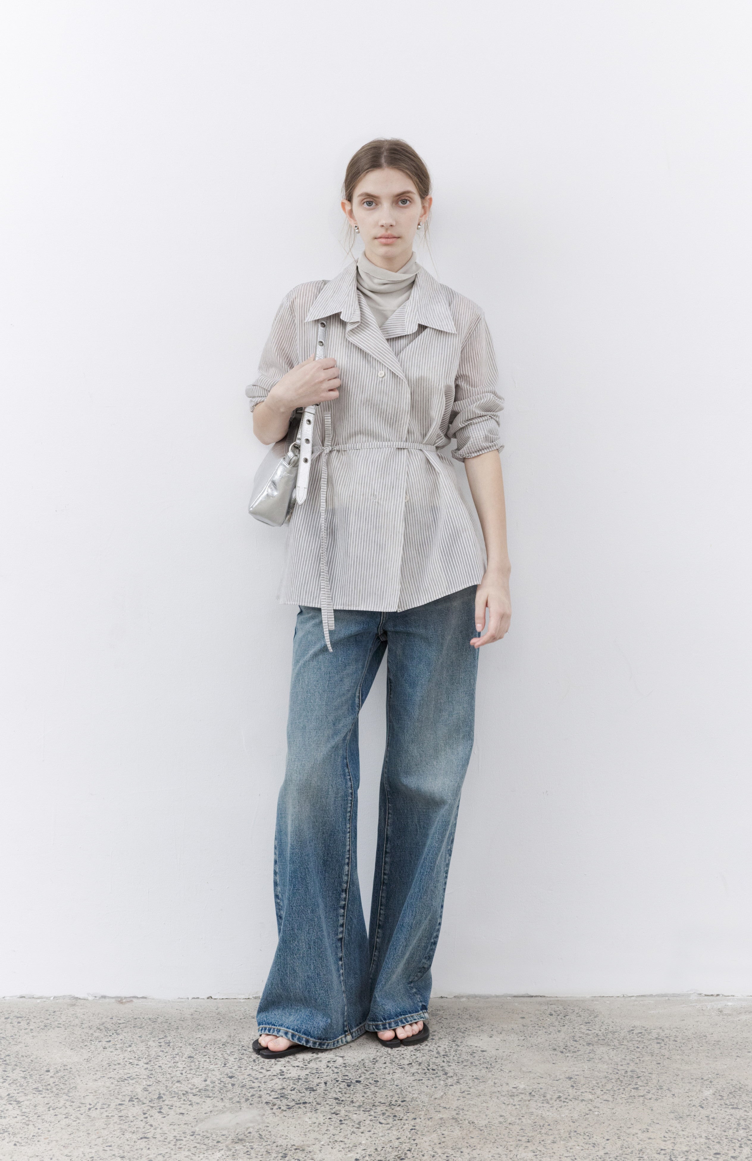 STRING MARK STRIPE SHIRT / ストリングマークストライプシャツ