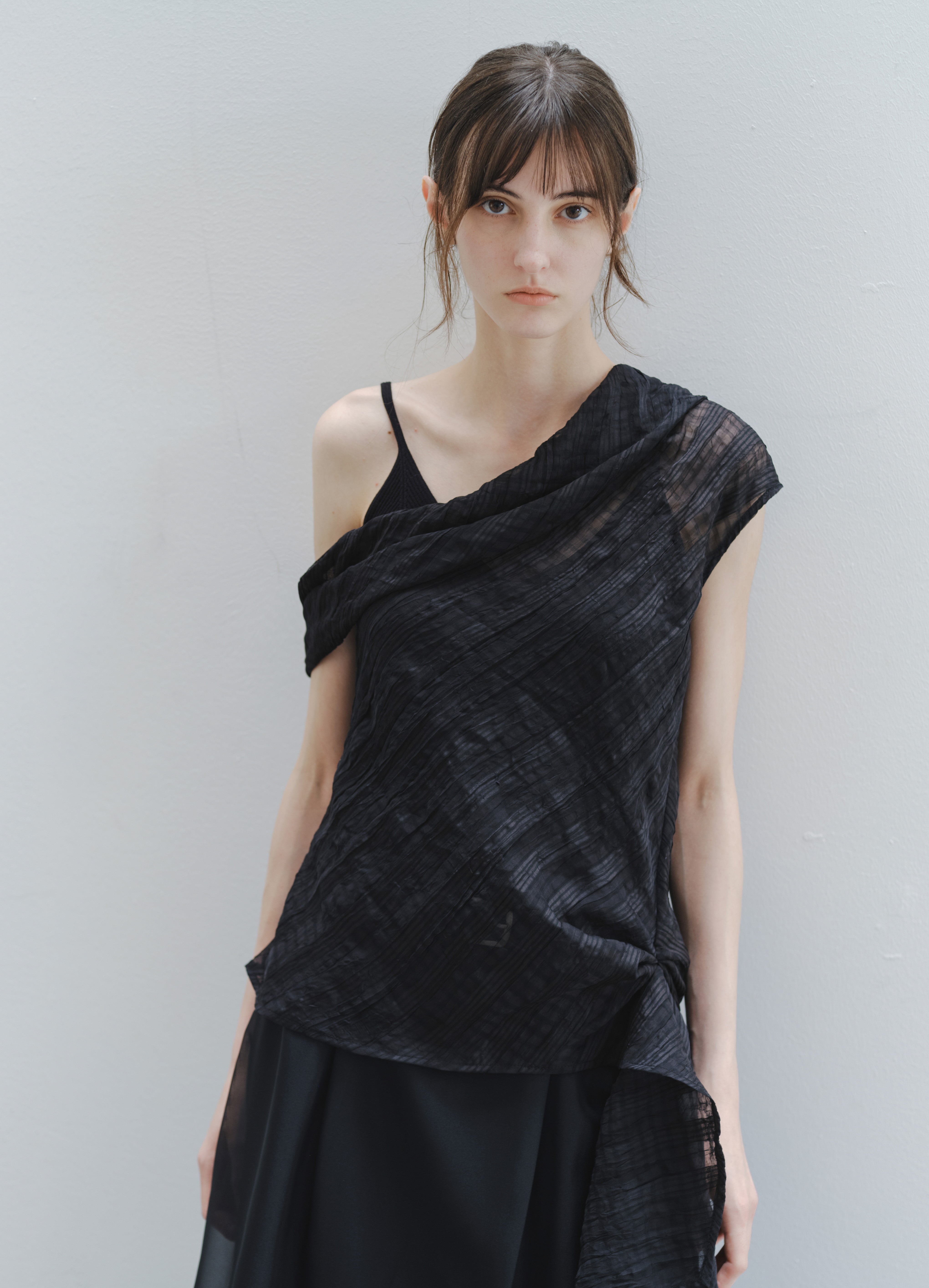 SIDE EDGE CHECK BLOUSE