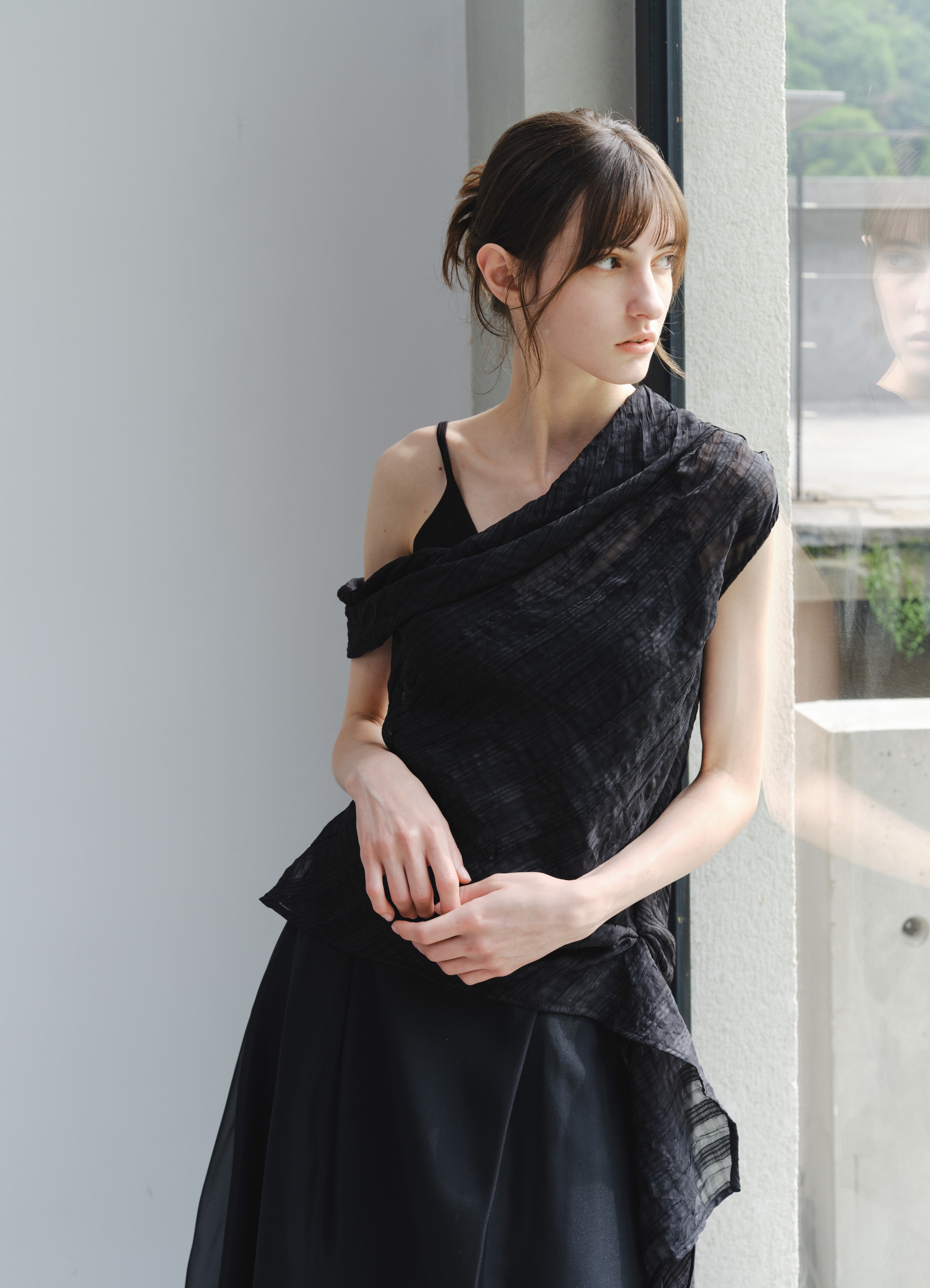 SIDE EDGE CHECK BLOUSE