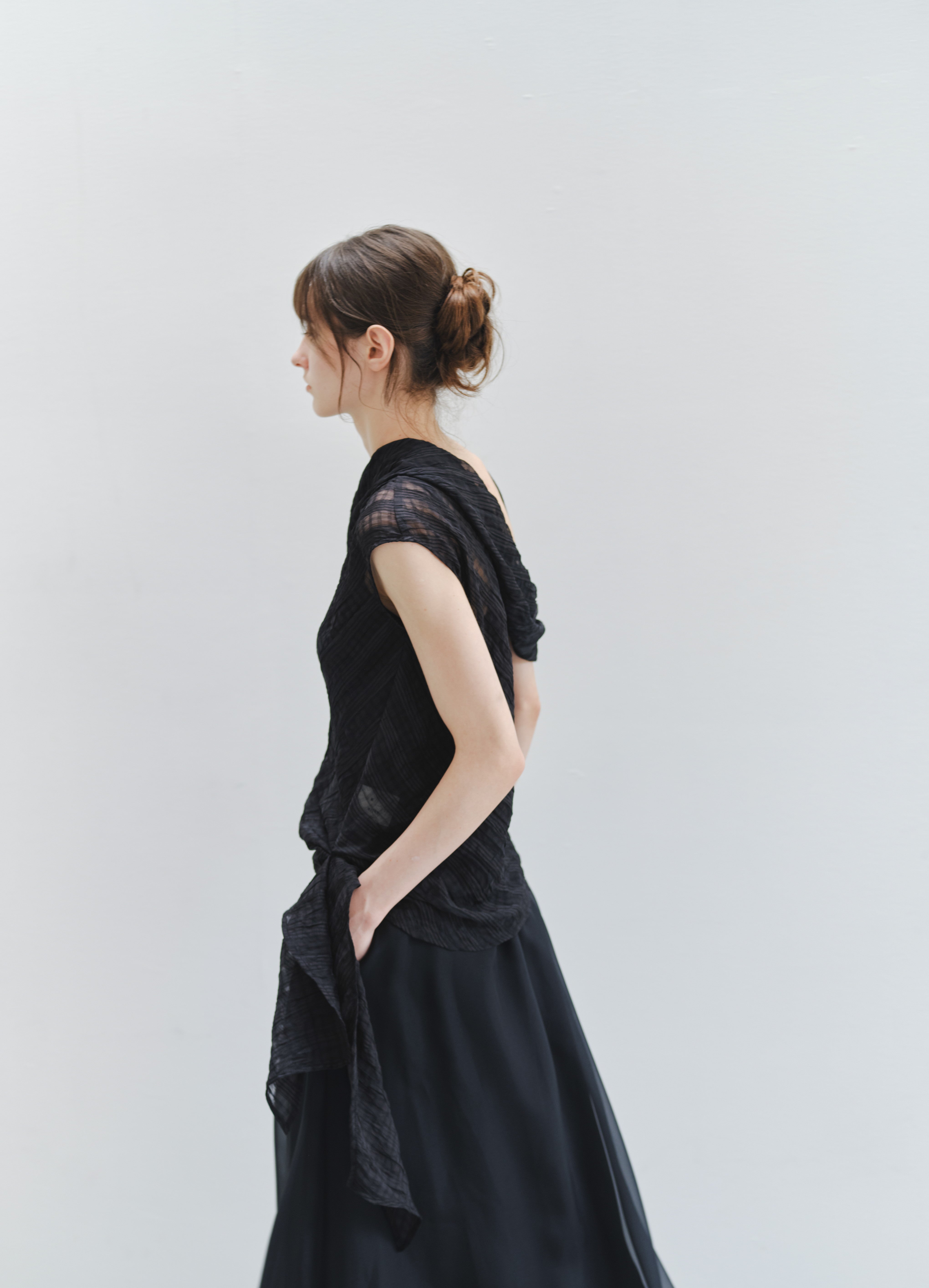 SIDE EDGE CHECK BLOUSE