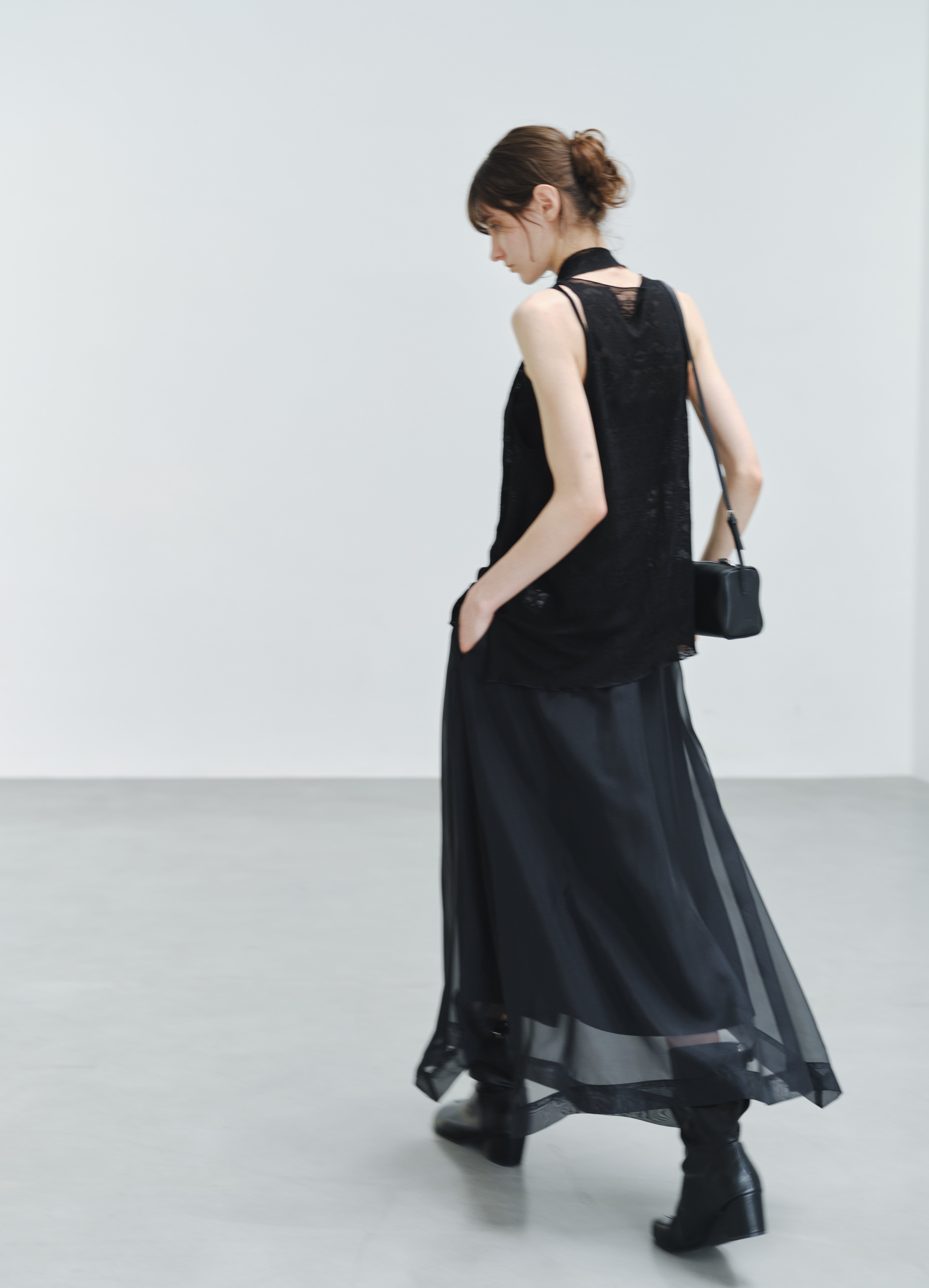 SHEER VEIL LAYERED SKIRT