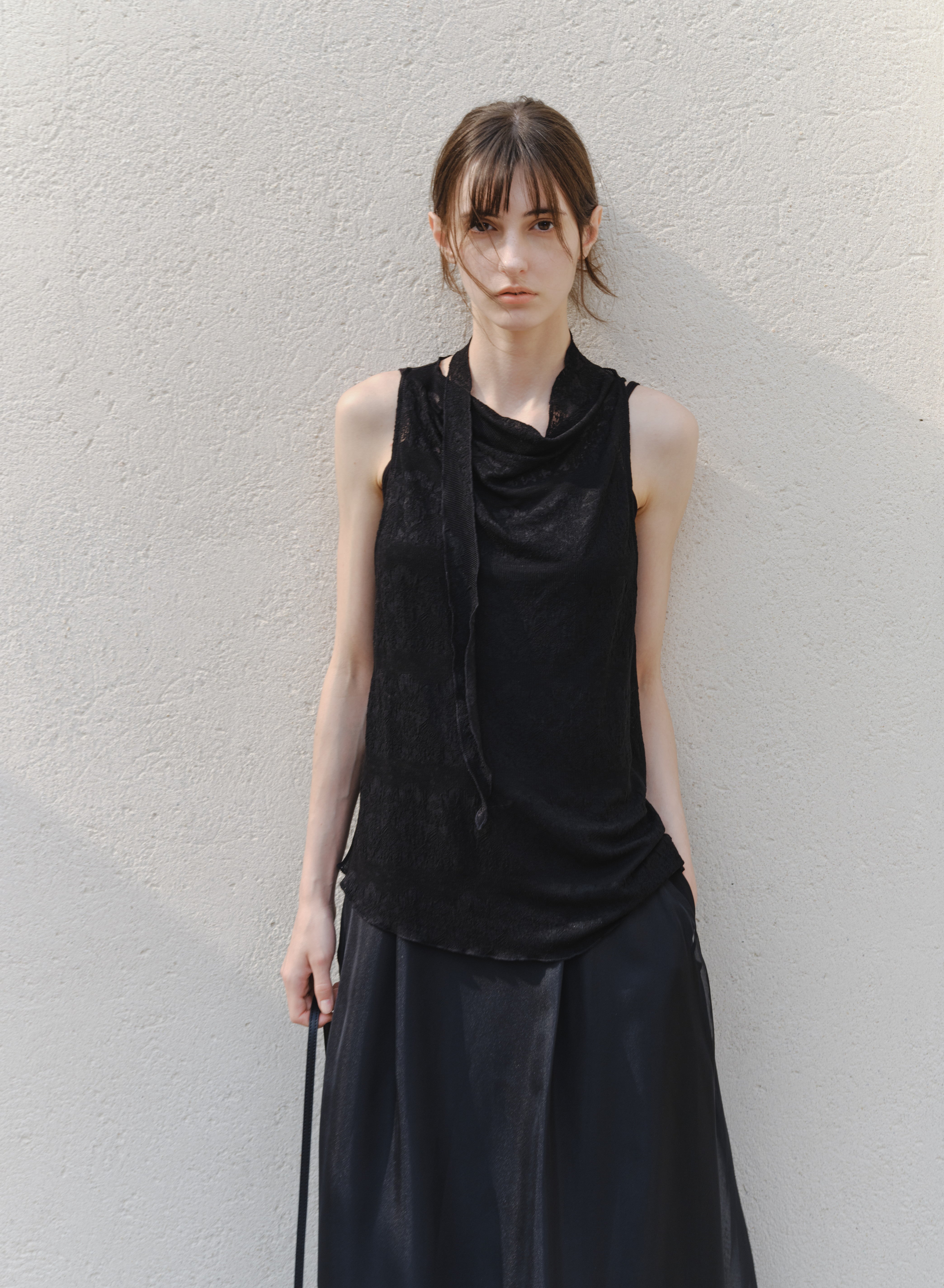 SHEER JACQUARD SOFT BLOUSE