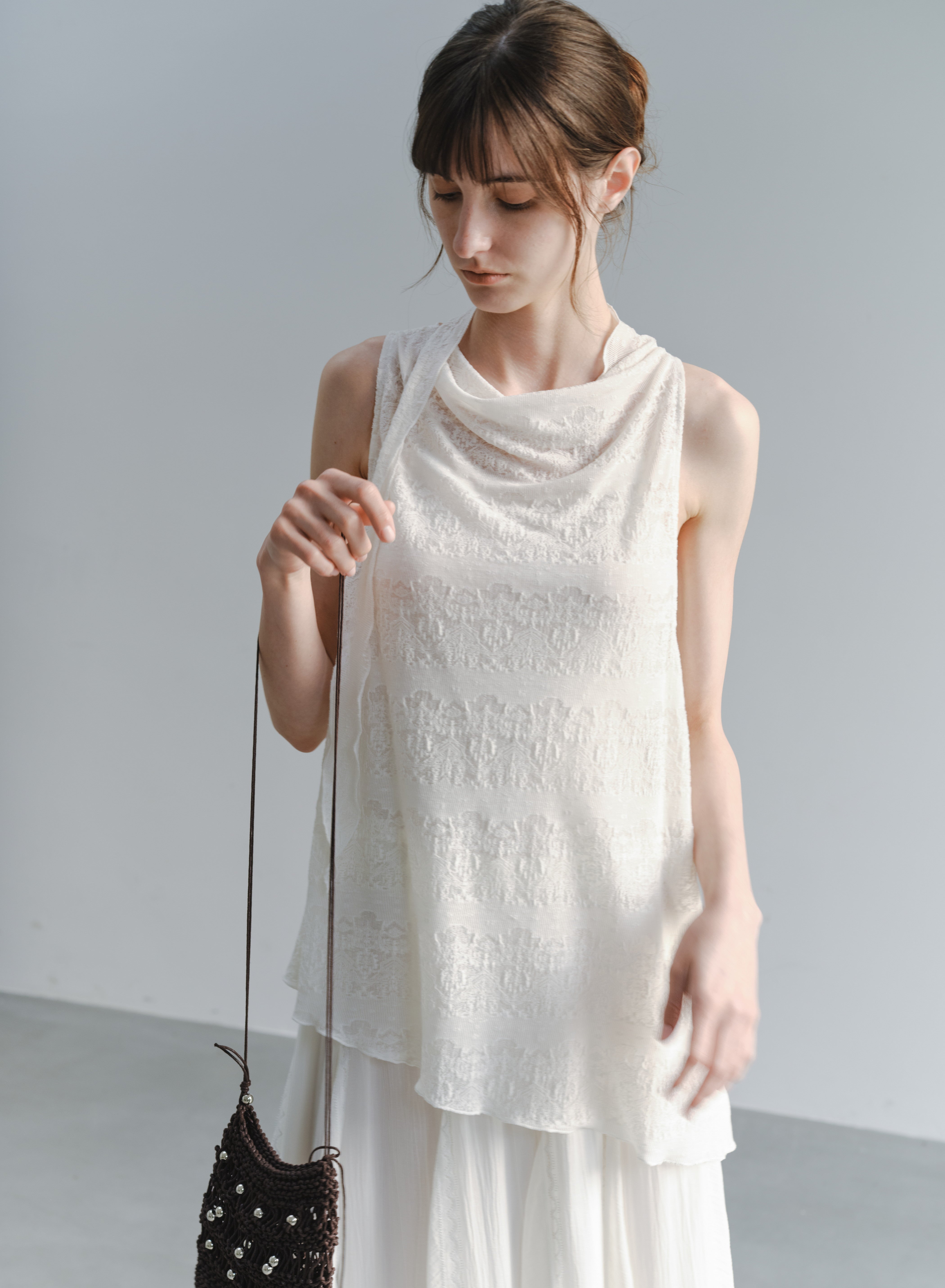 SHEER JACQUARD SOFT BLOUSE