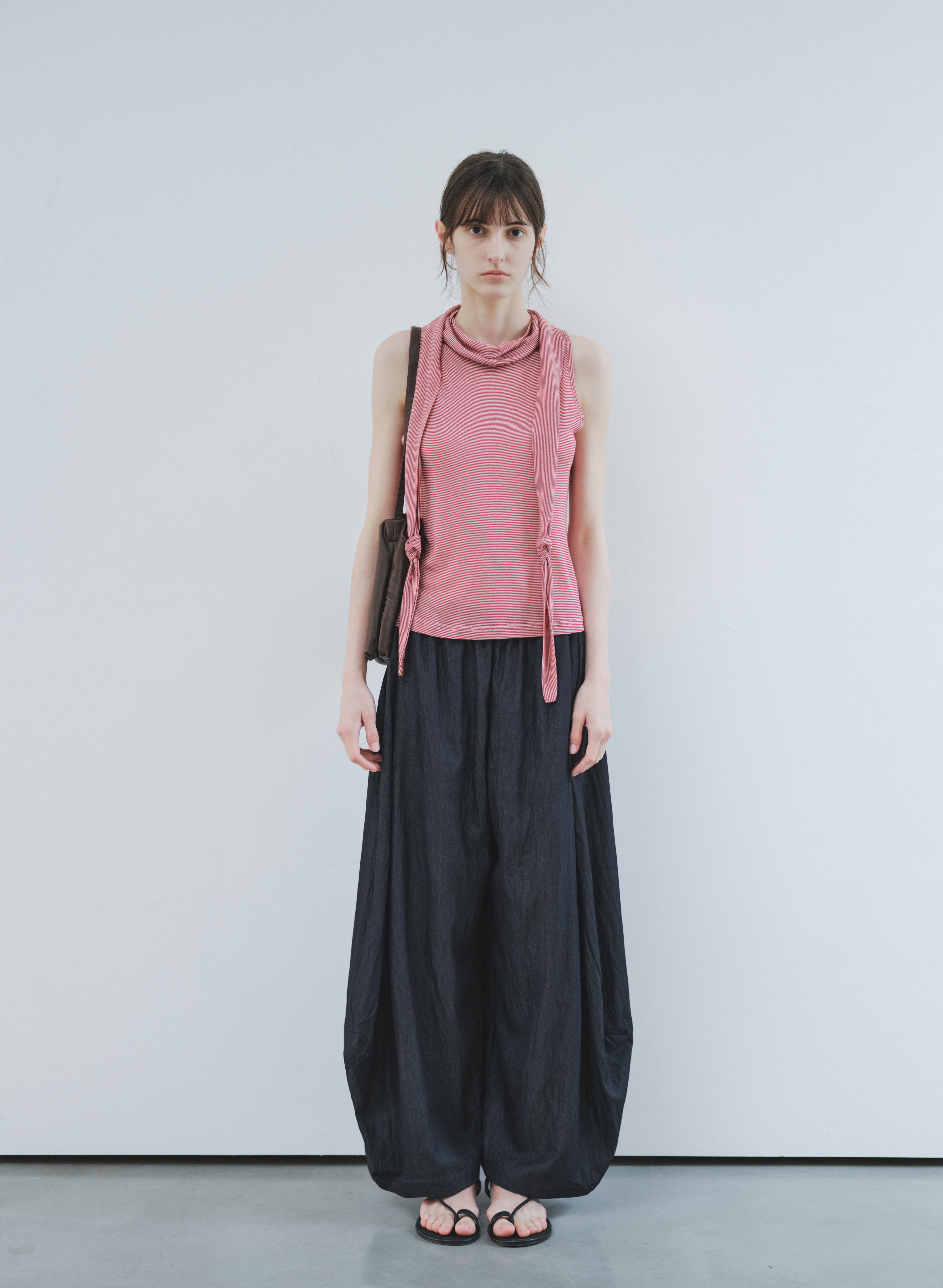 SCARF TIE STRIPE TOP