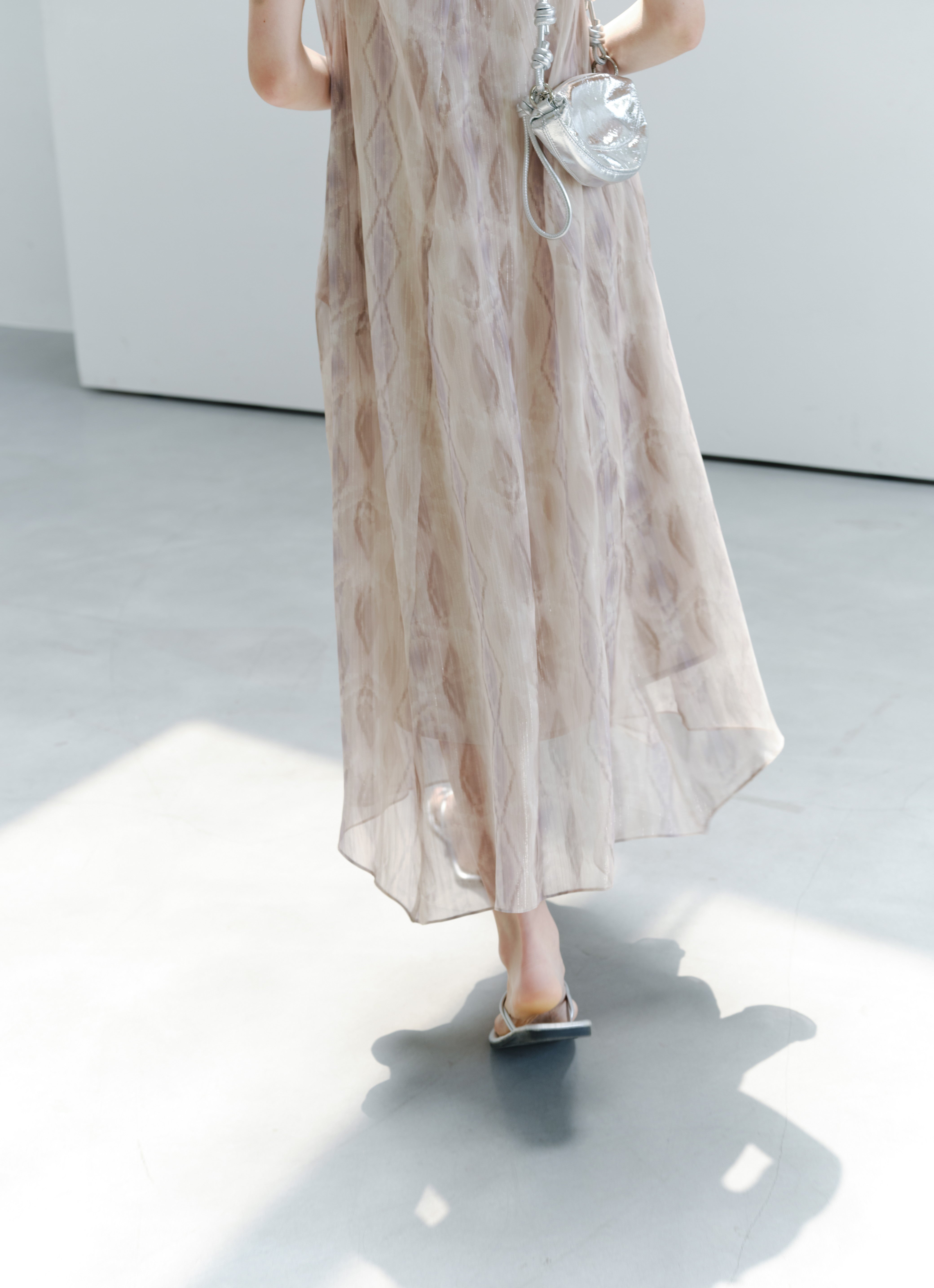LAYERED SHEER FLORAL DRESS