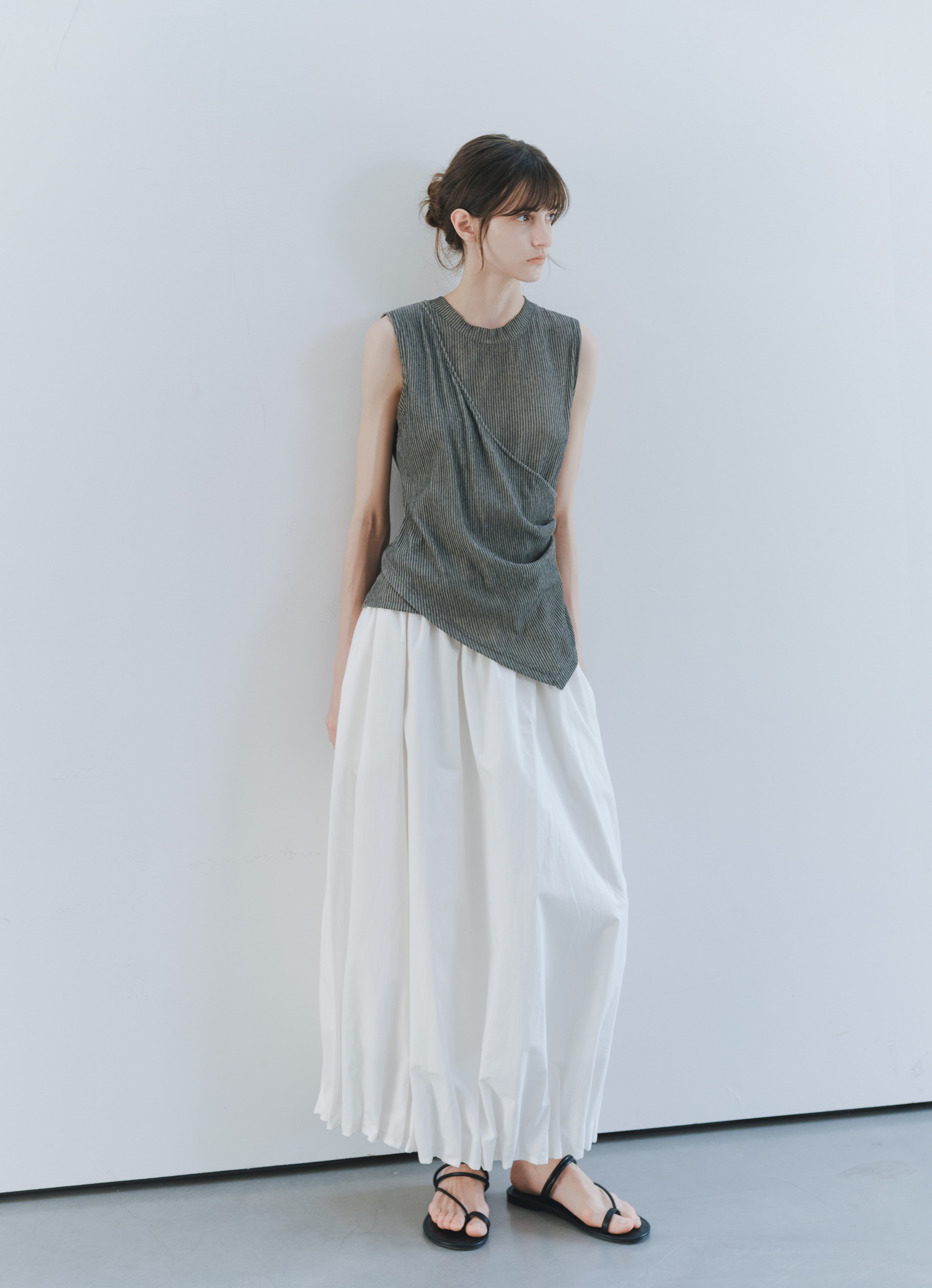 SIDE GATHER STRIPE TOP