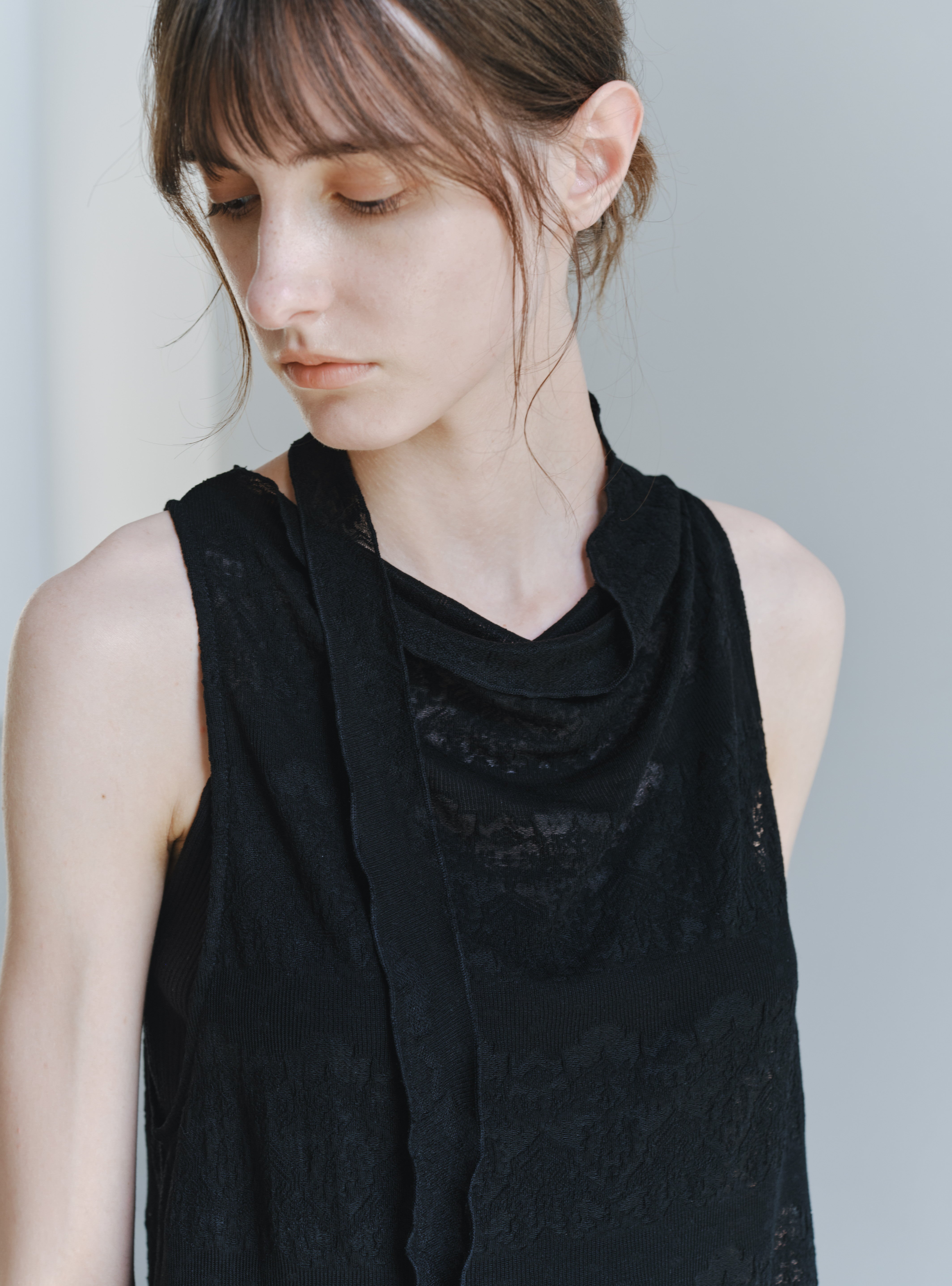 SHEER JACQUARD SOFT BLOUSE
