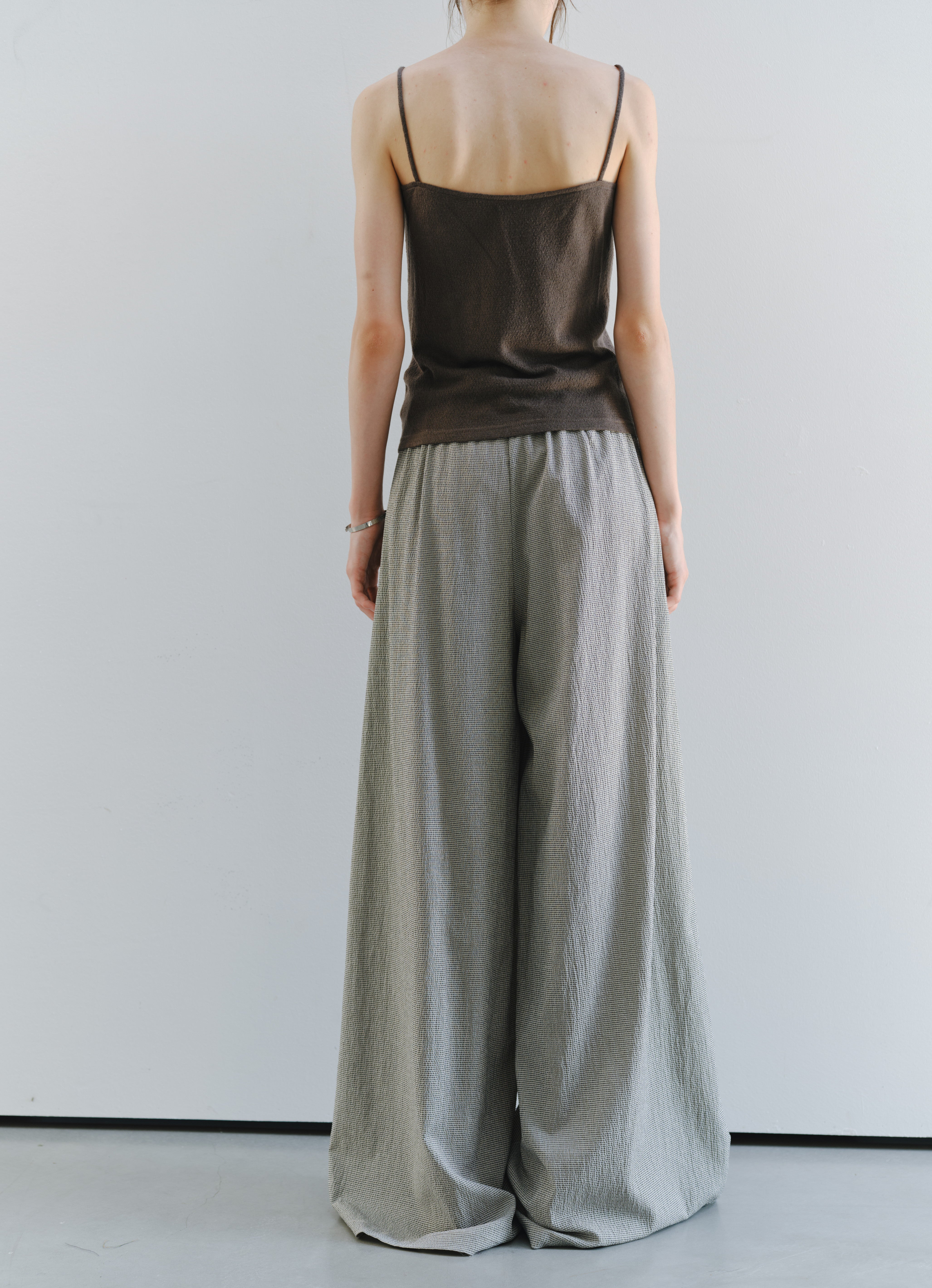 SEERSUCKER WIDE PANTS