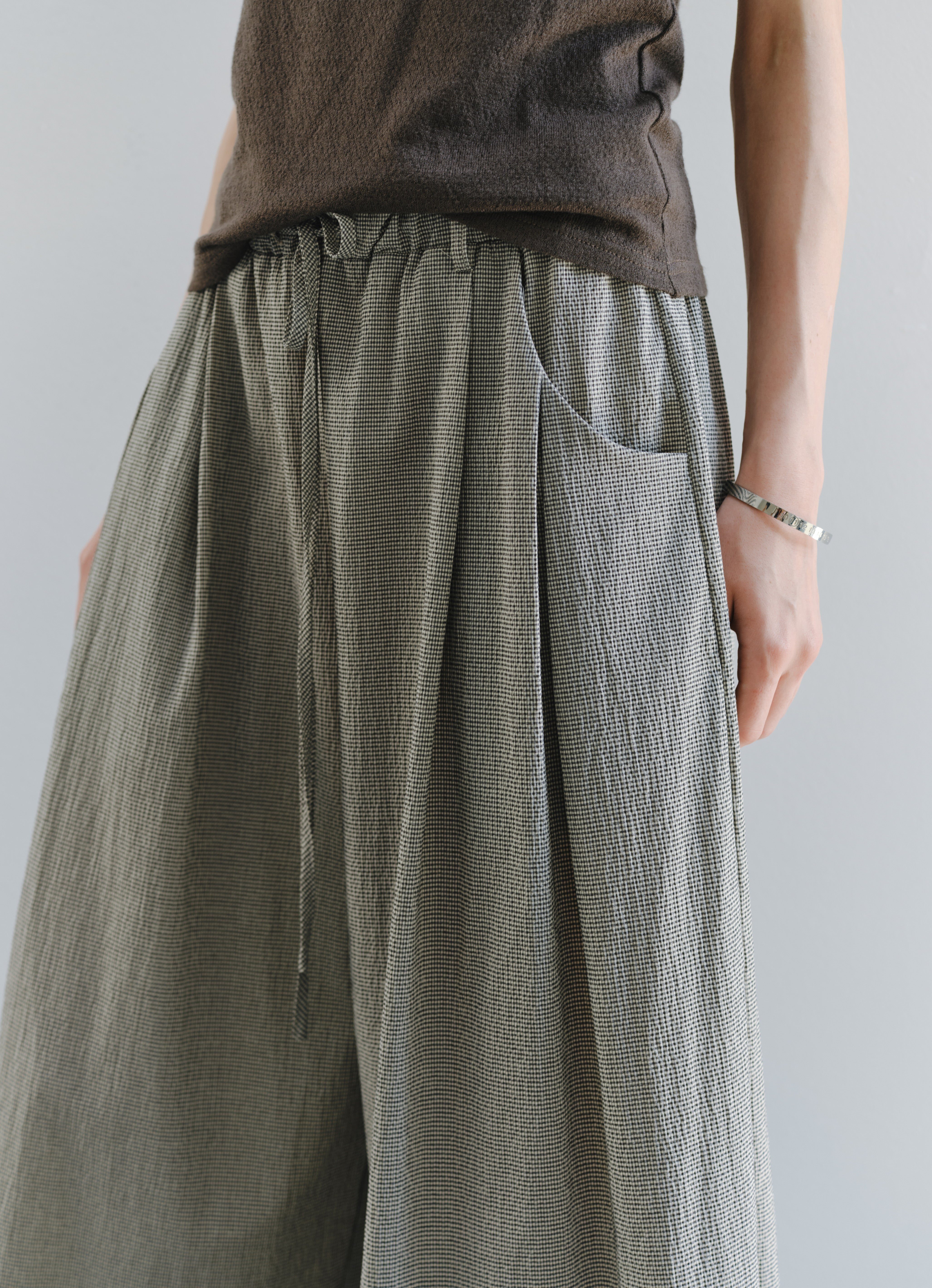 SEERSUCKER WIDE PANTS