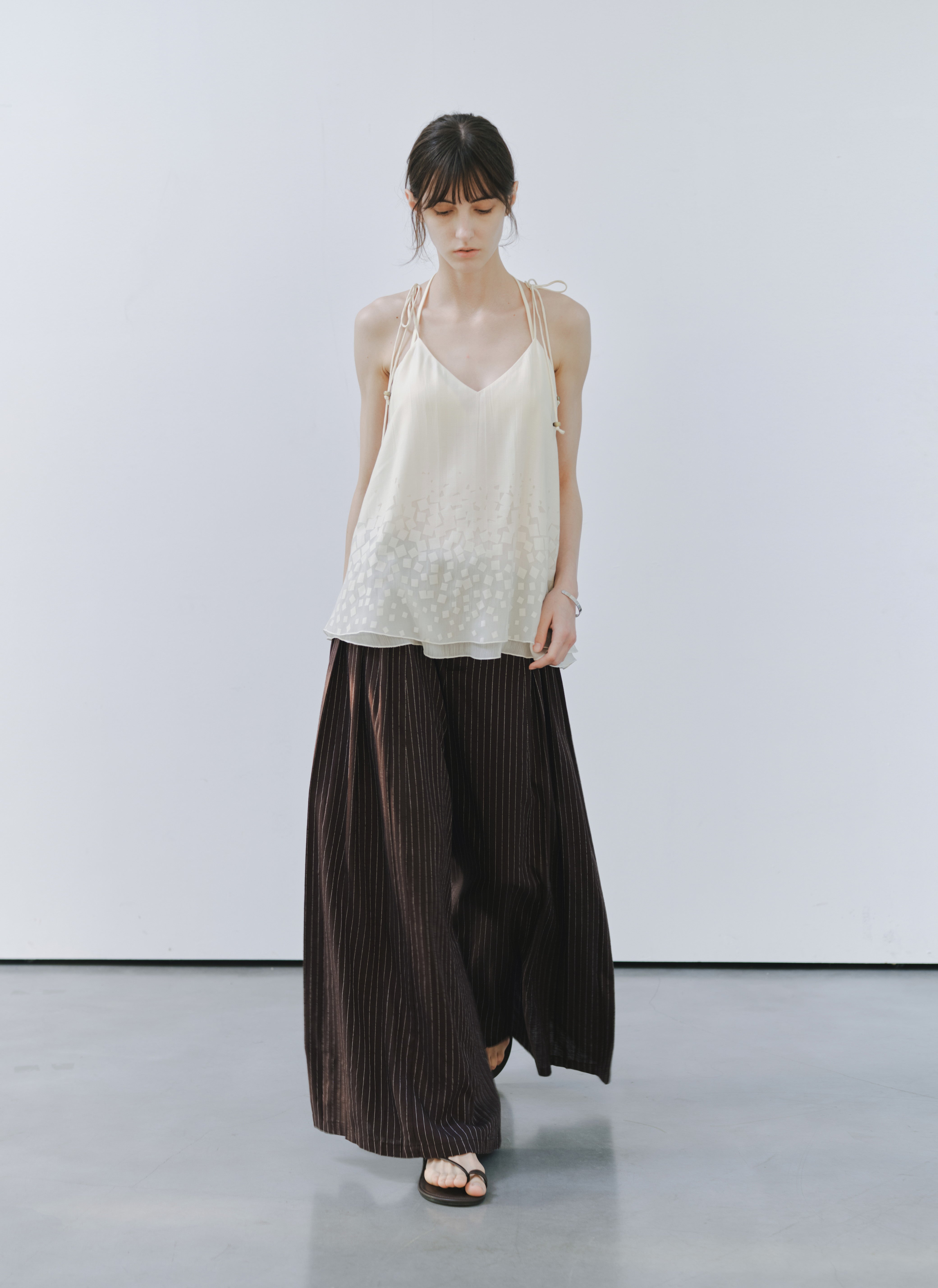 SIDE PLEAT STRIPE PANTS