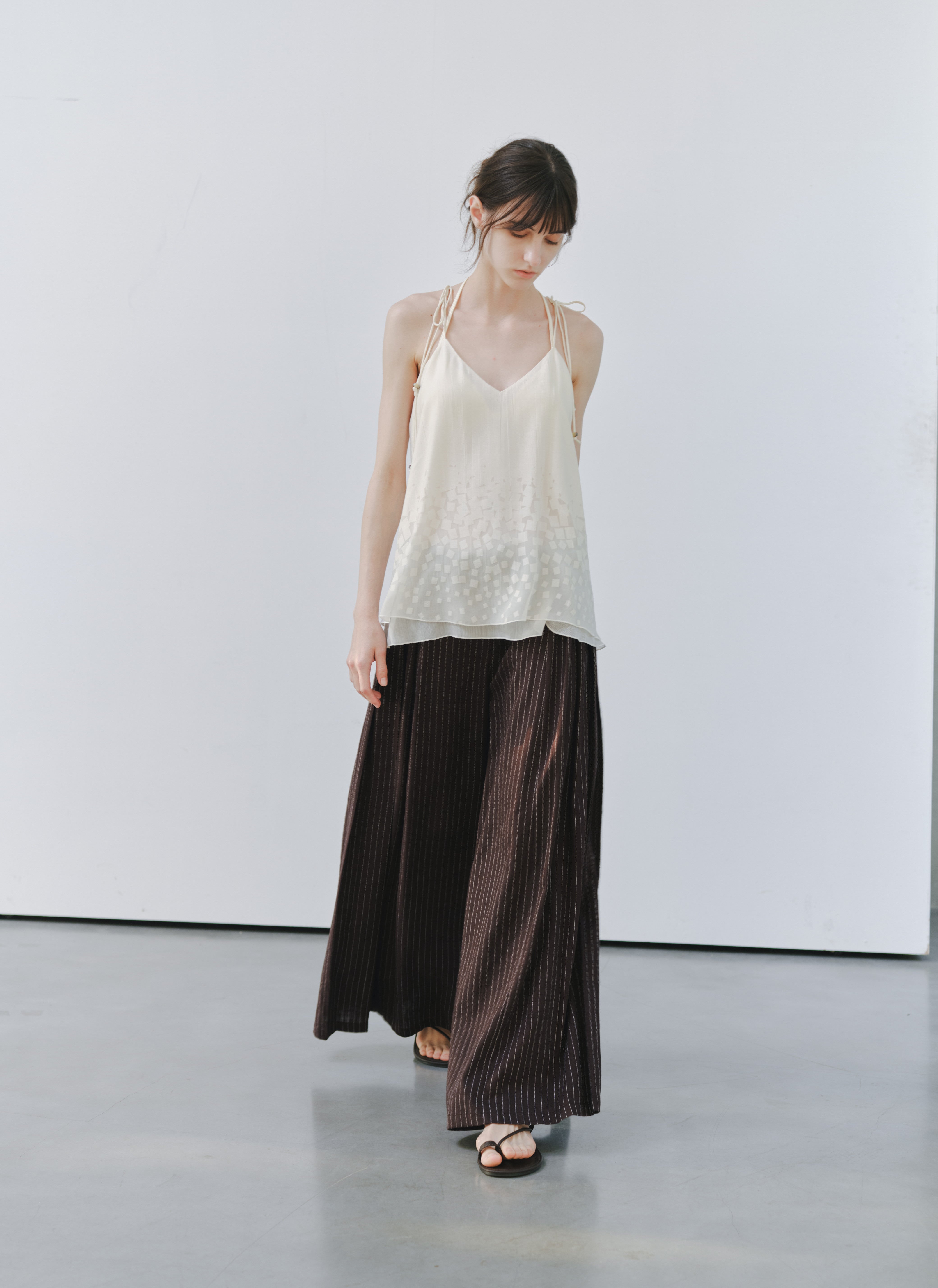 SIDE PLEAT STRIPE PANTS