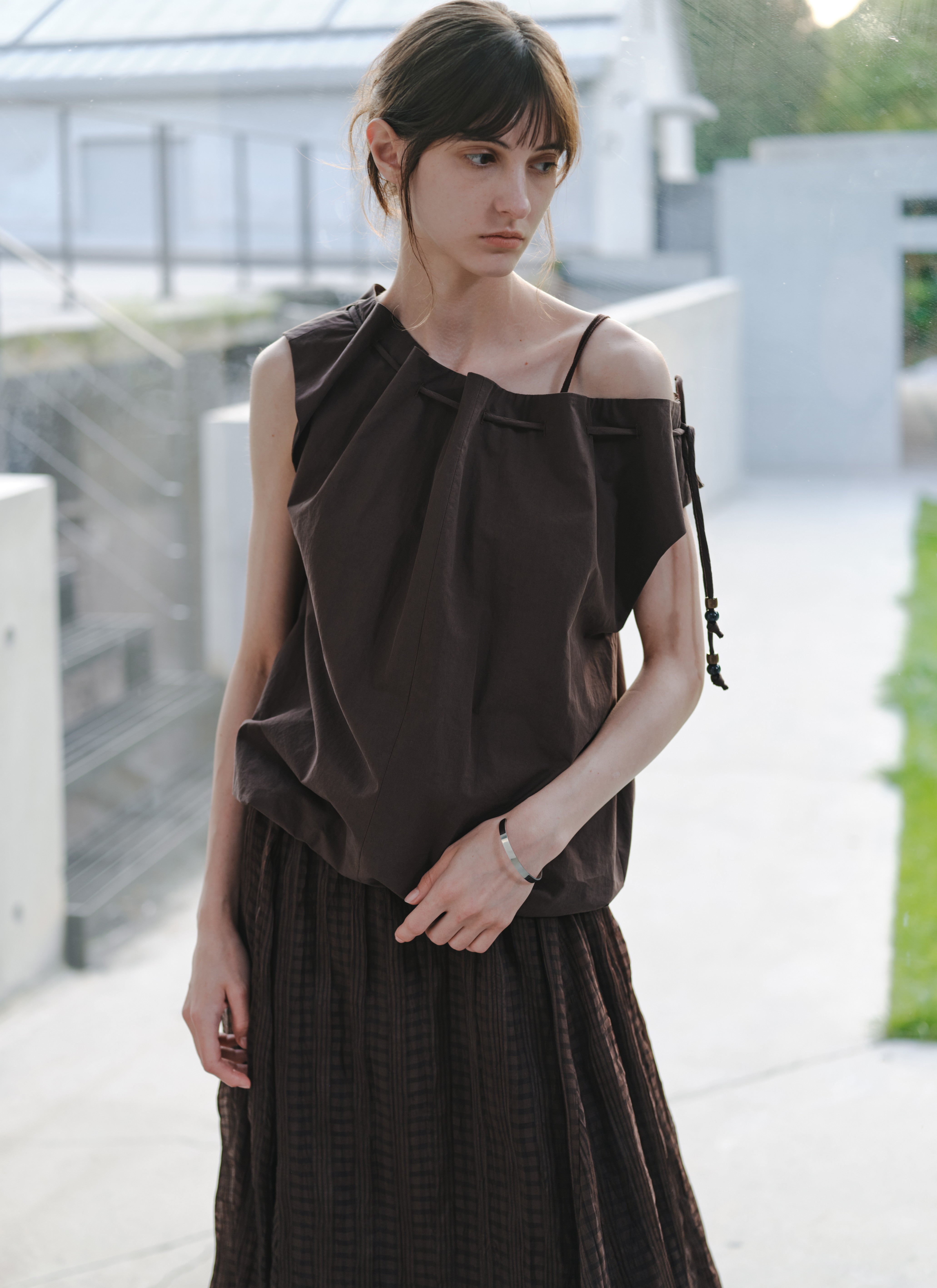 2WAY STRING POUCH BLOUSE