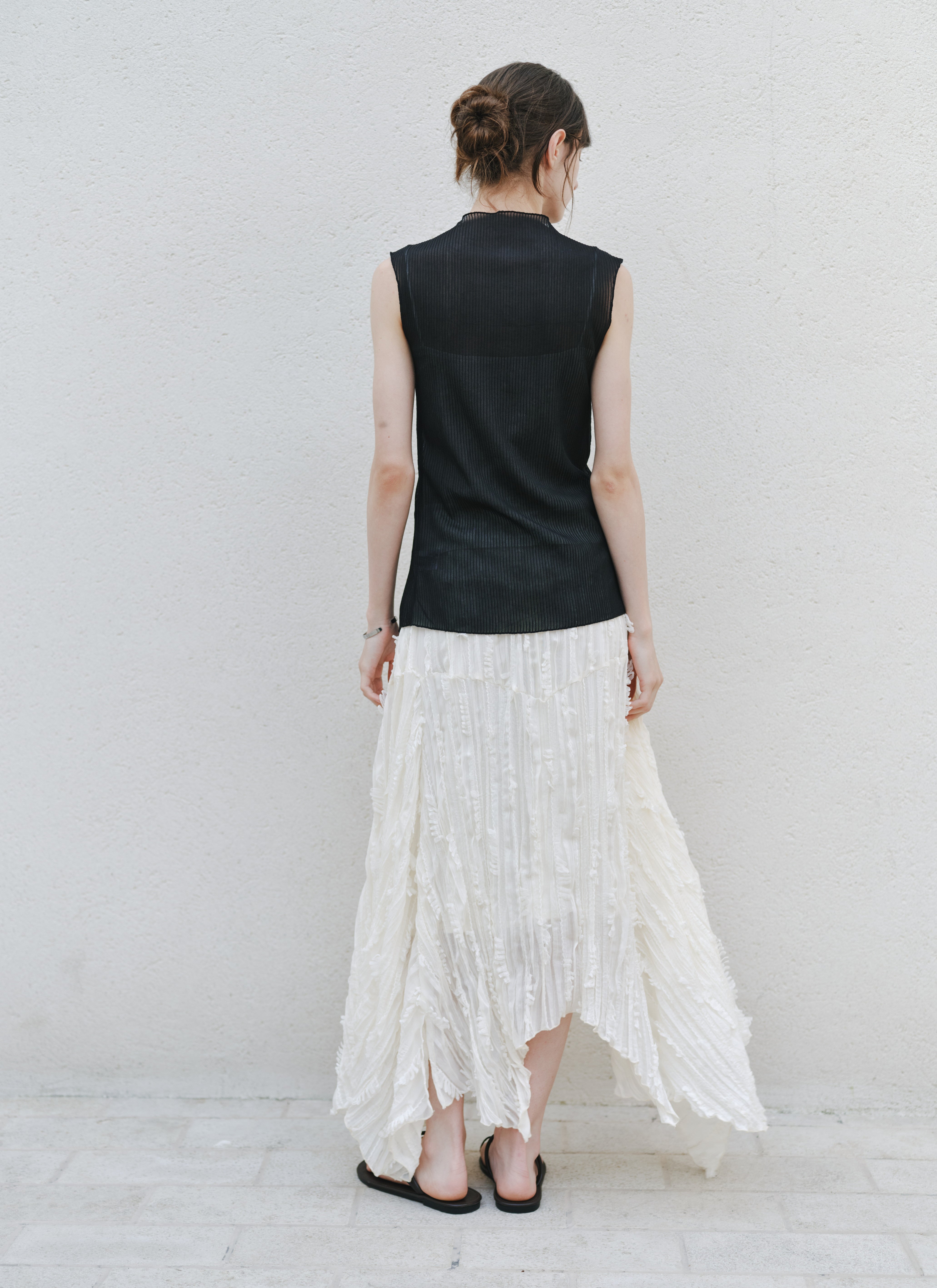 Multi-Button Sheer Blouse