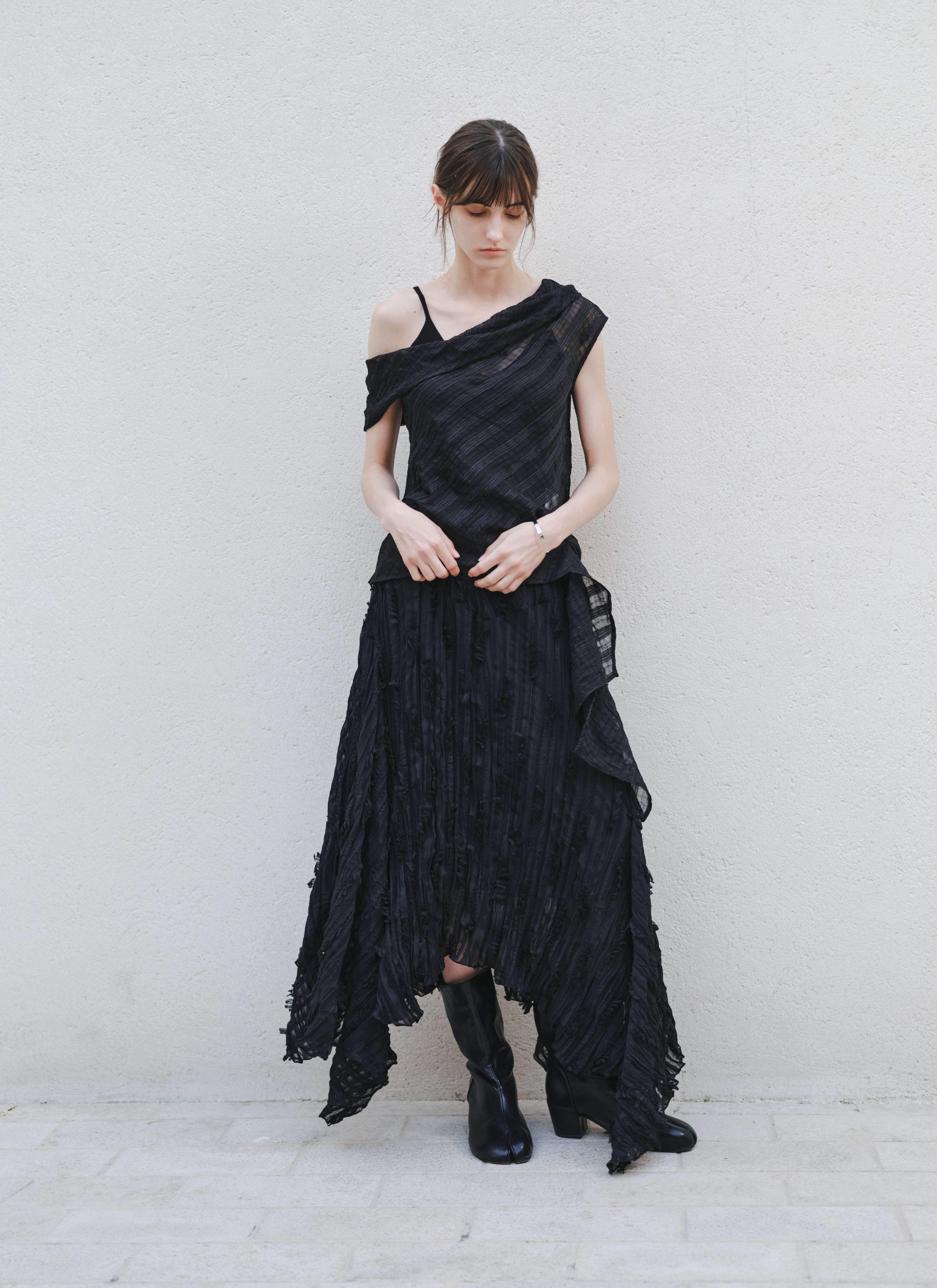 SIDE EDGE CHECK BLOUSE