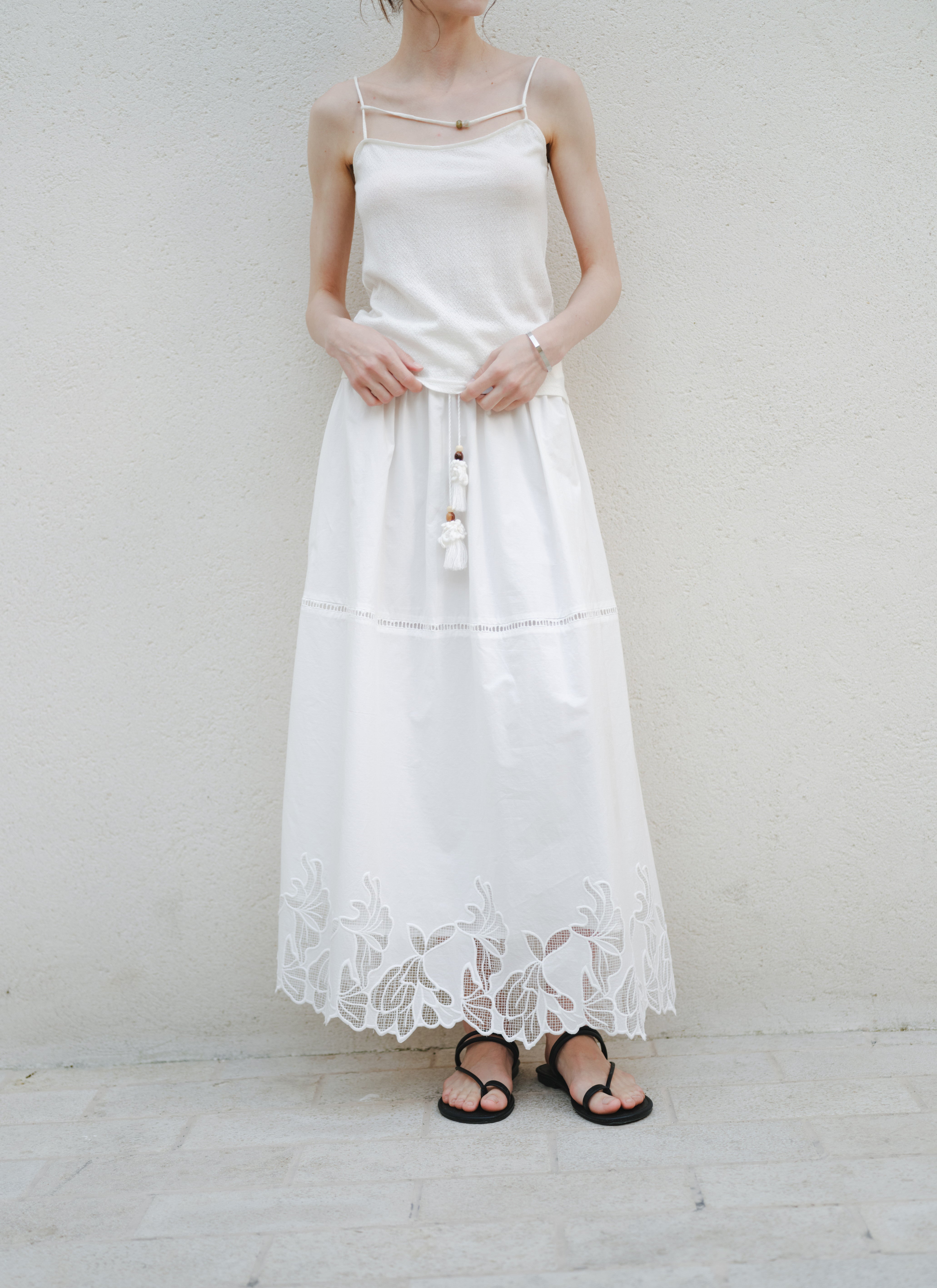 FLOWER CROCHET COTTON SKIRT