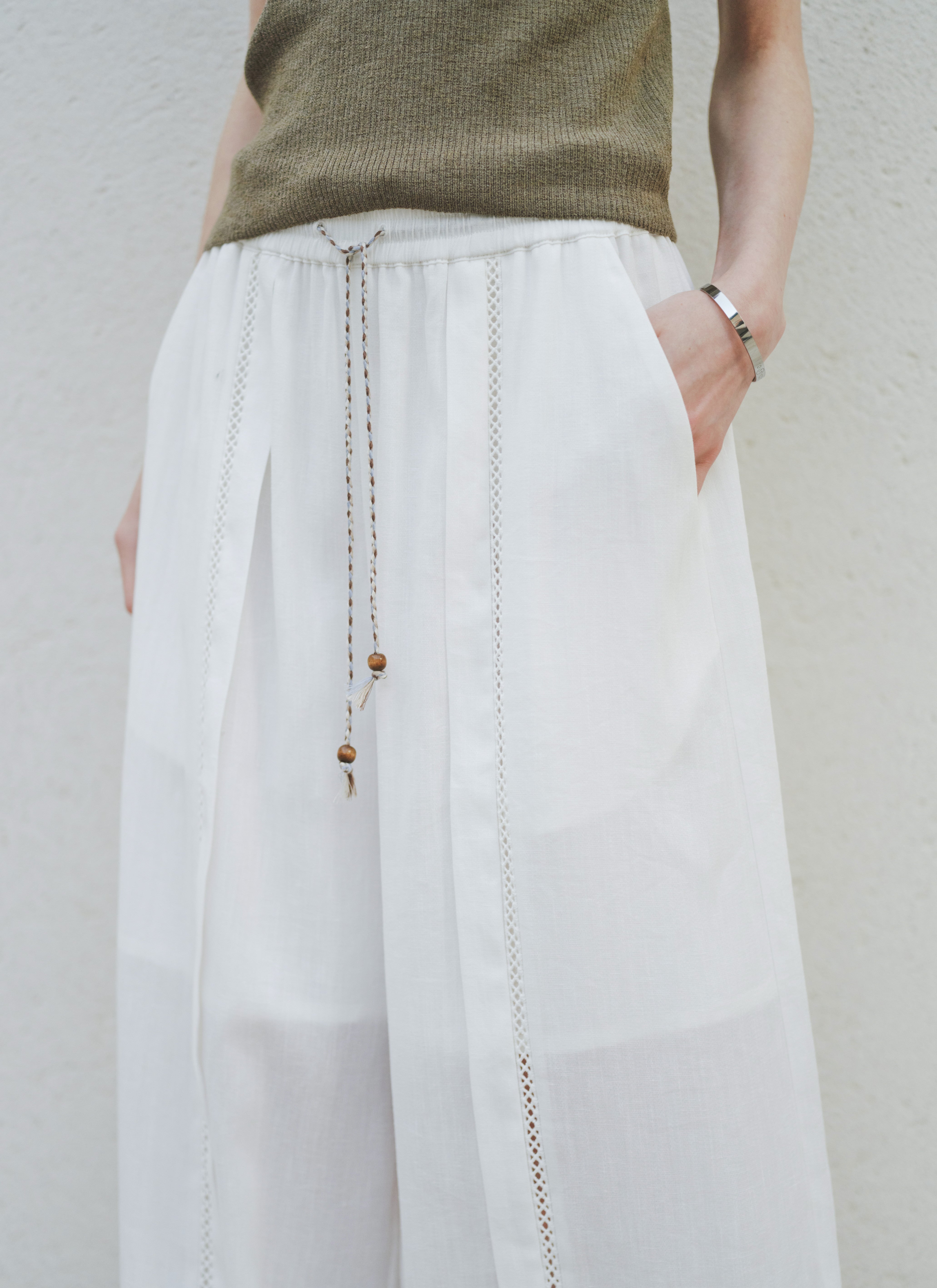 CROCHET LINE WIDE PANTS