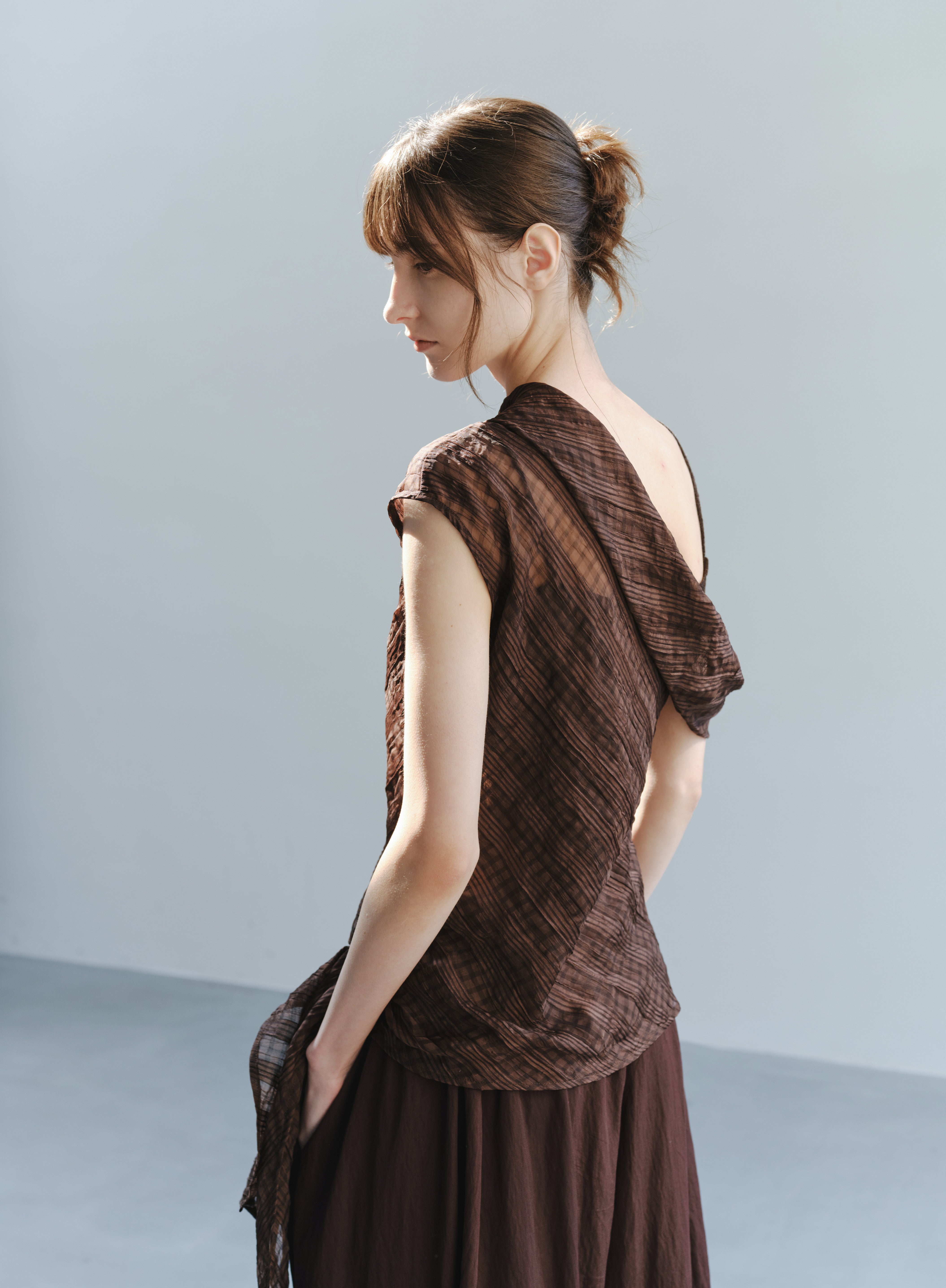 SIDE EDGE CHECK BLOUSE