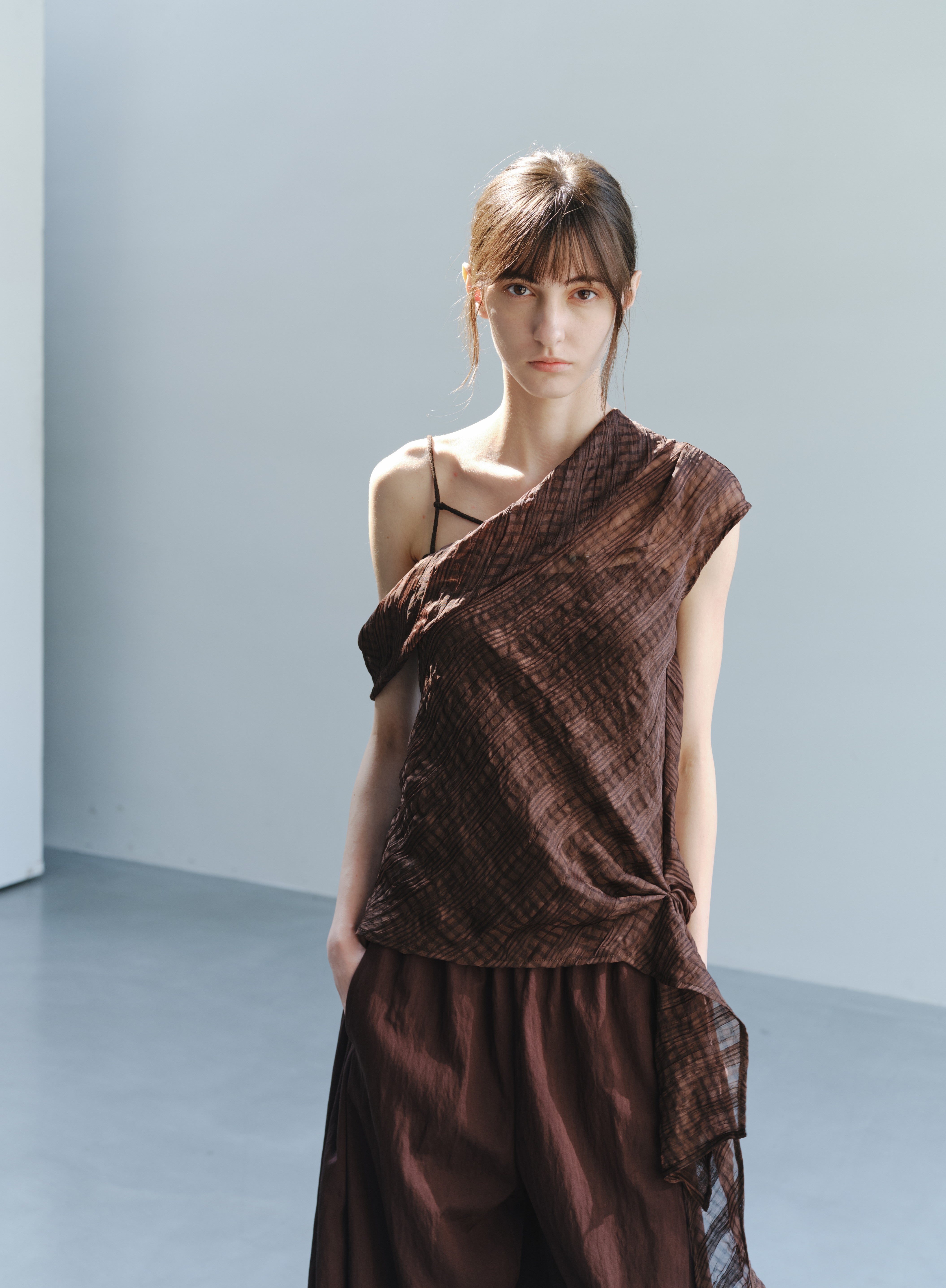 SIDE EDGE CHECK BLOUSE