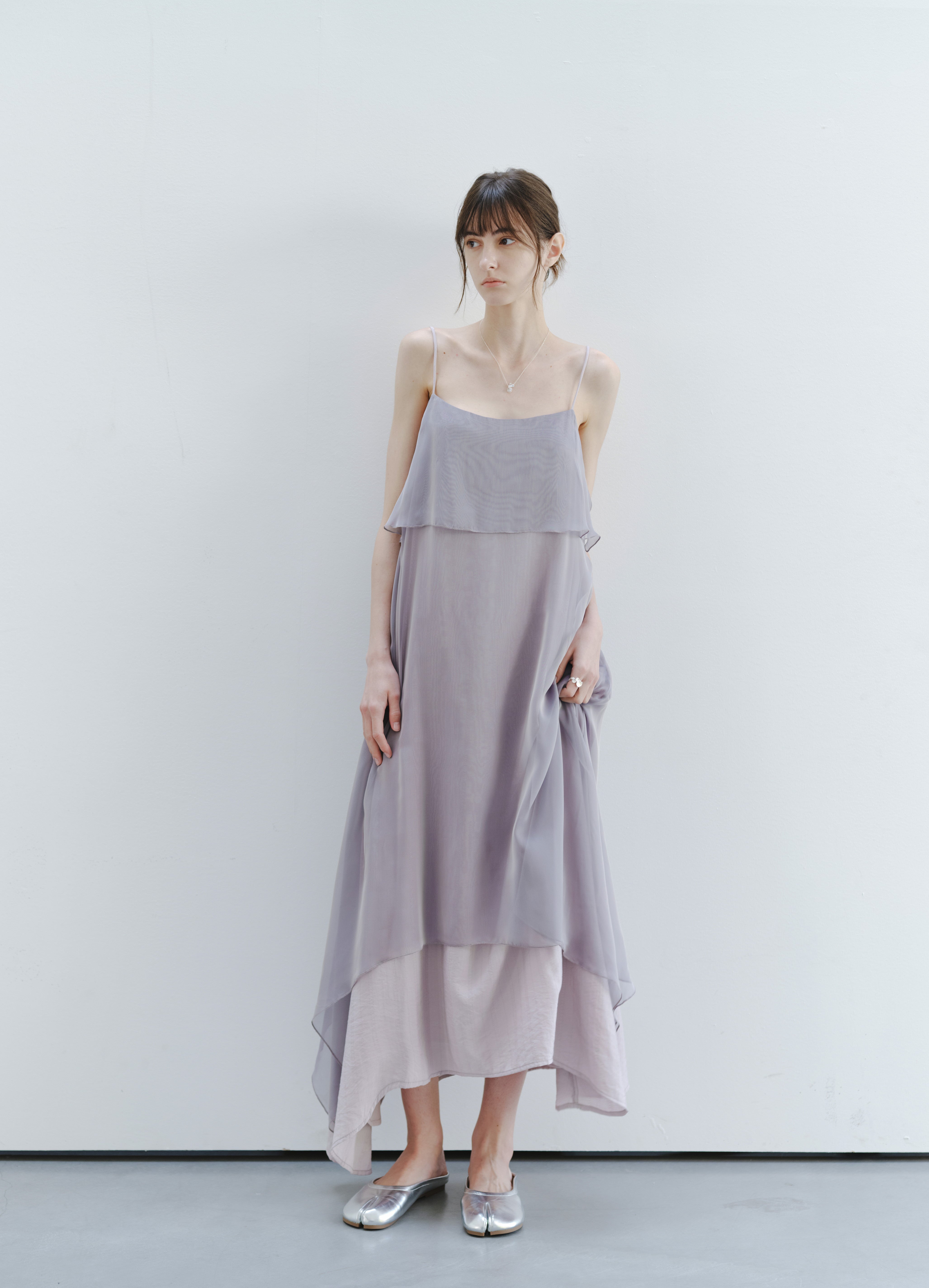 LAYERED PURPLE FLARE DRESS